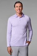 7.Men's Erodym Long Sleeve Sports Polo | Lavendula/White Stripe