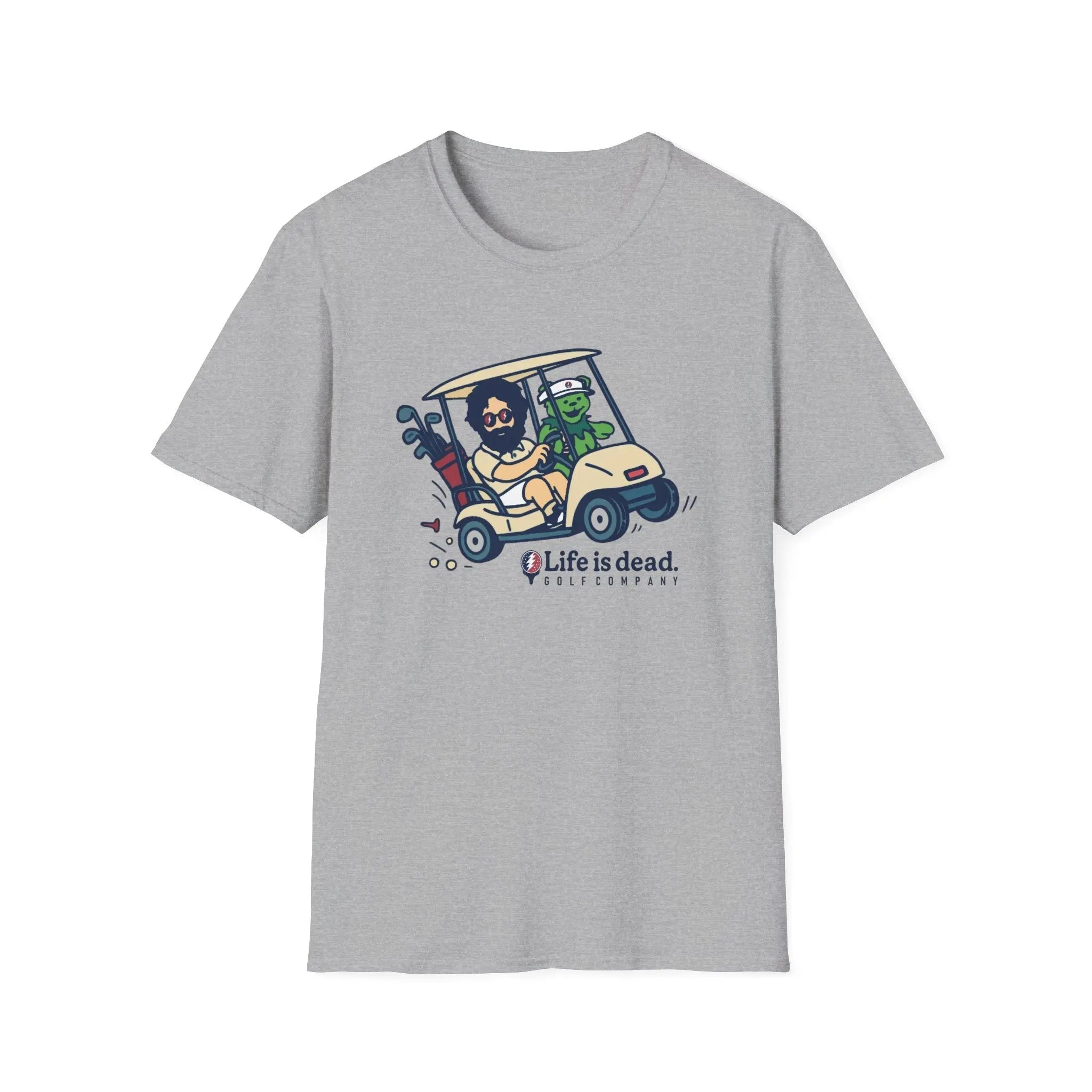Joy Ridin' Jerry and The Bear - Life is dead.® Golf Company Grateful Dead T-Shirt