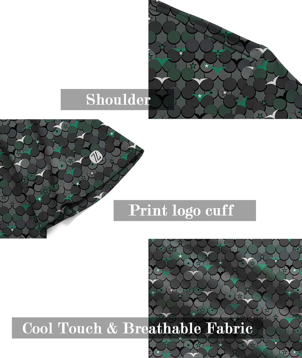 Men'S Golf Shirts Short Sleeve Moisture Wicking Performance Print Patterns Casual Collared Golf Polo Shirt for Men