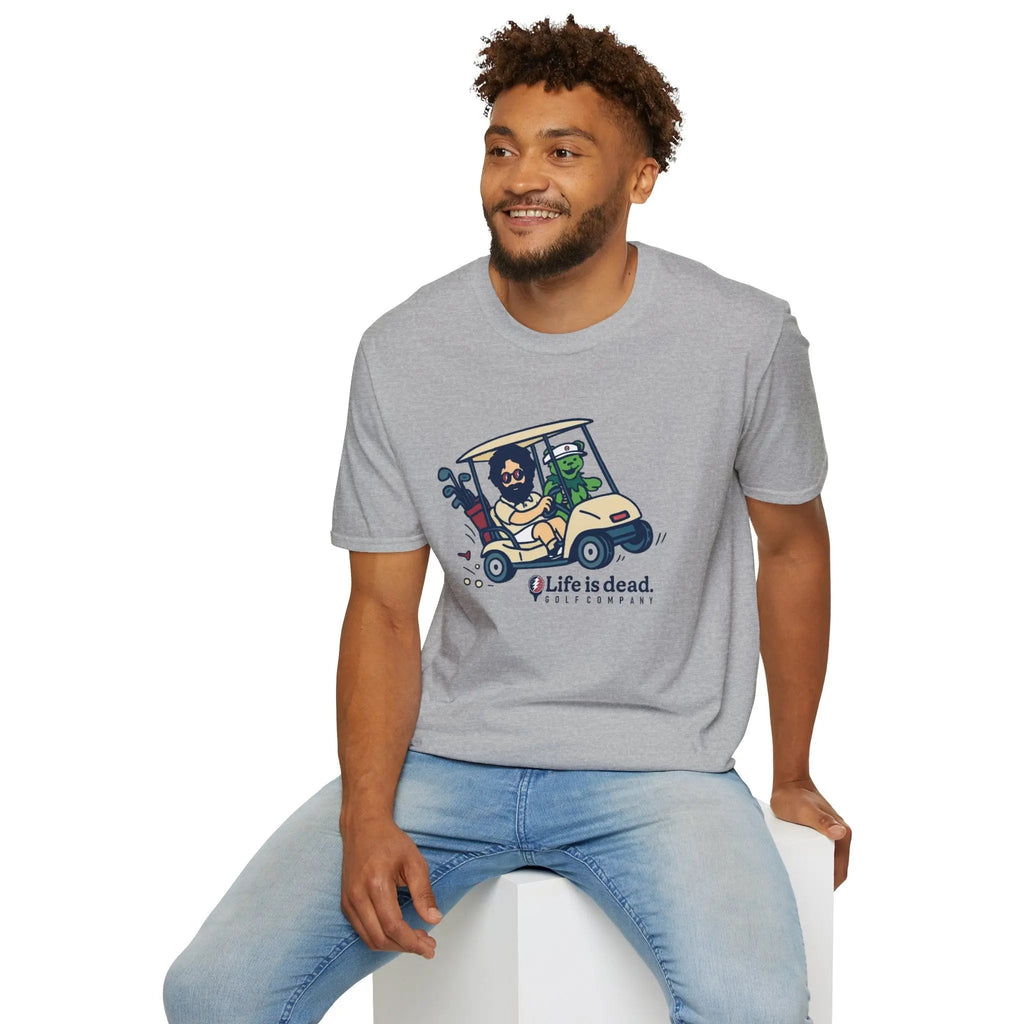 Joy Ridin' Jerry and The Bear - Life is dead.® Golf Company Grateful Dead T-Shirt