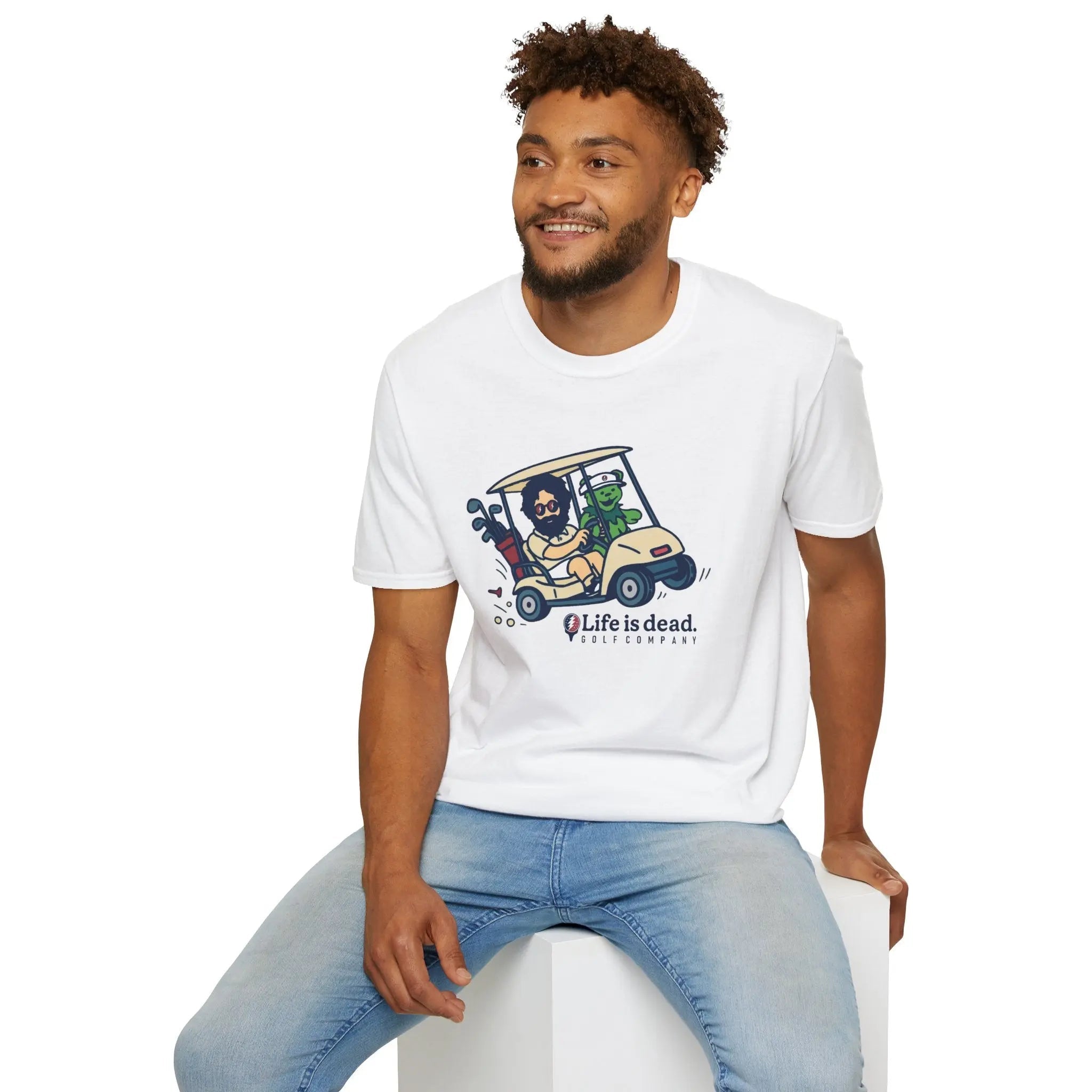Joy Ridin' Jerry and The Bear - Life is dead.® Golf Company Grateful Dead T-Shirt