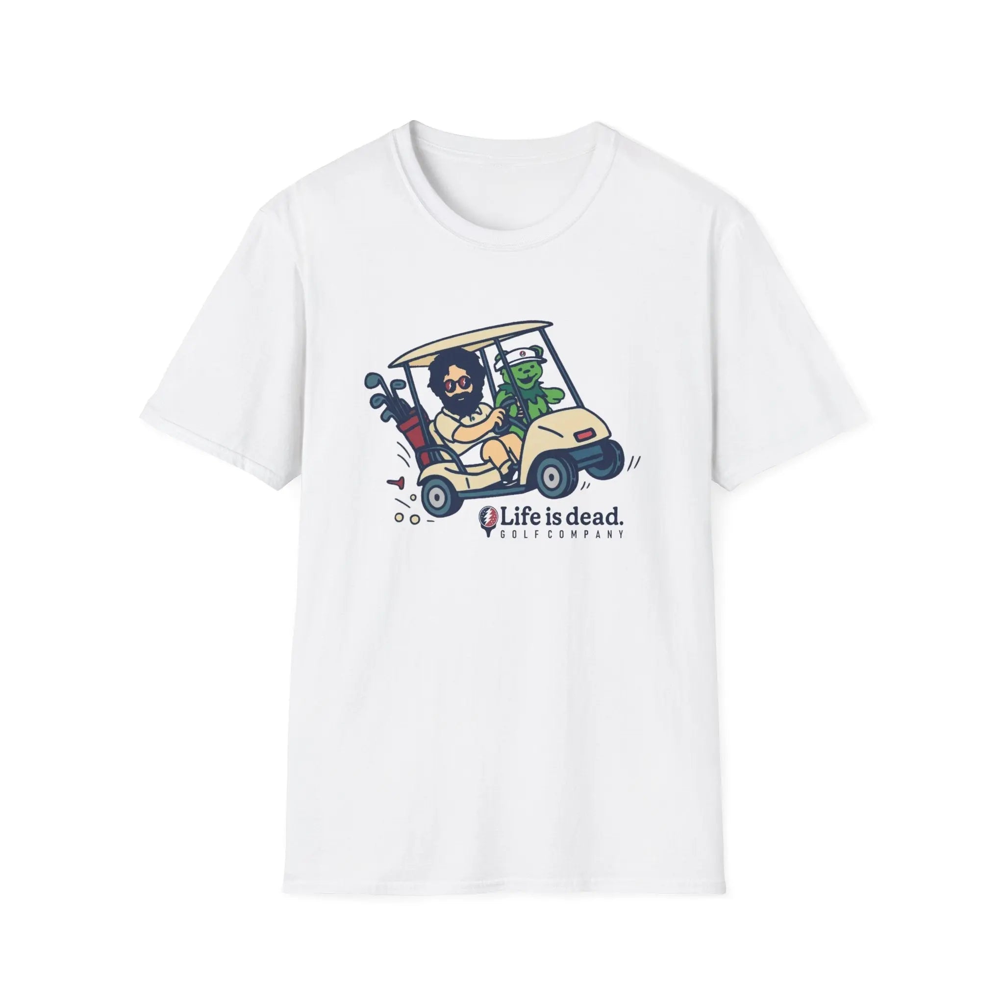 Joy Ridin' Jerry and The Bear - Life is dead.® Golf Company Grateful Dead T-Shirt