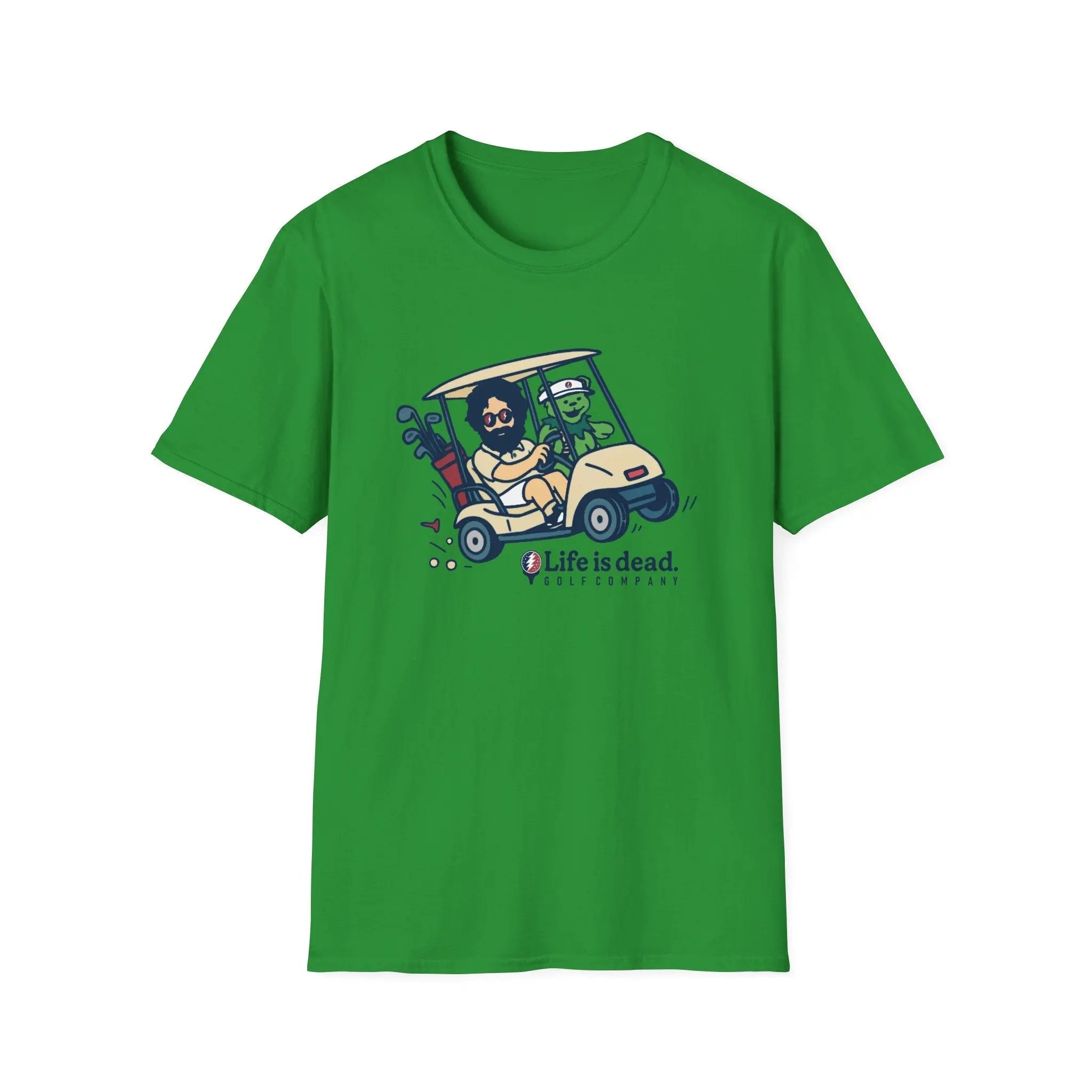 Joy Ridin' Jerry and The Bear - Life is dead.® Golf Company Grateful Dead T-Shirt