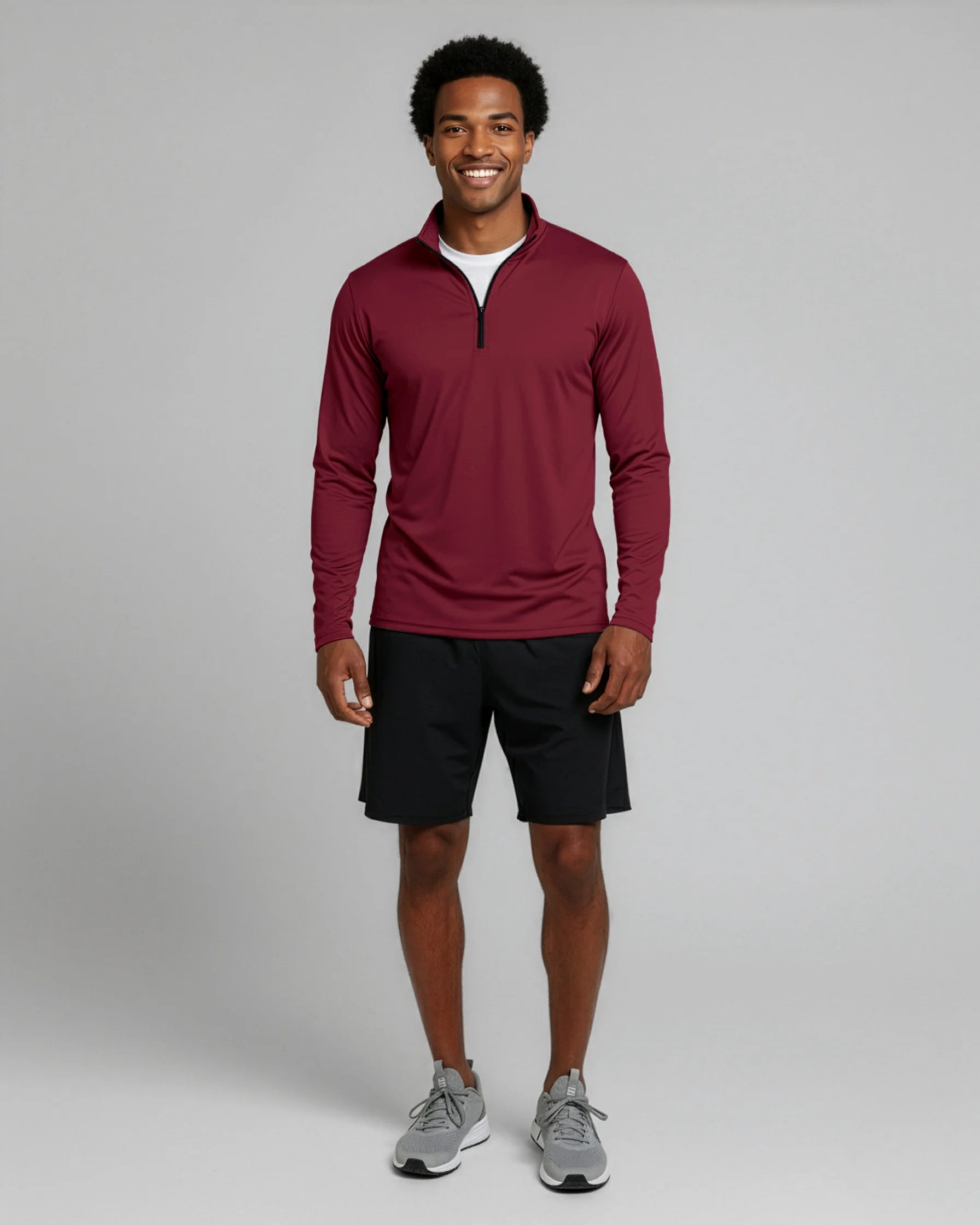 3 Pack: Men'S Dry-Fit Active Quarter Zip Long Sleeve Athletic Performance Pullover (Available in Big & Tall)