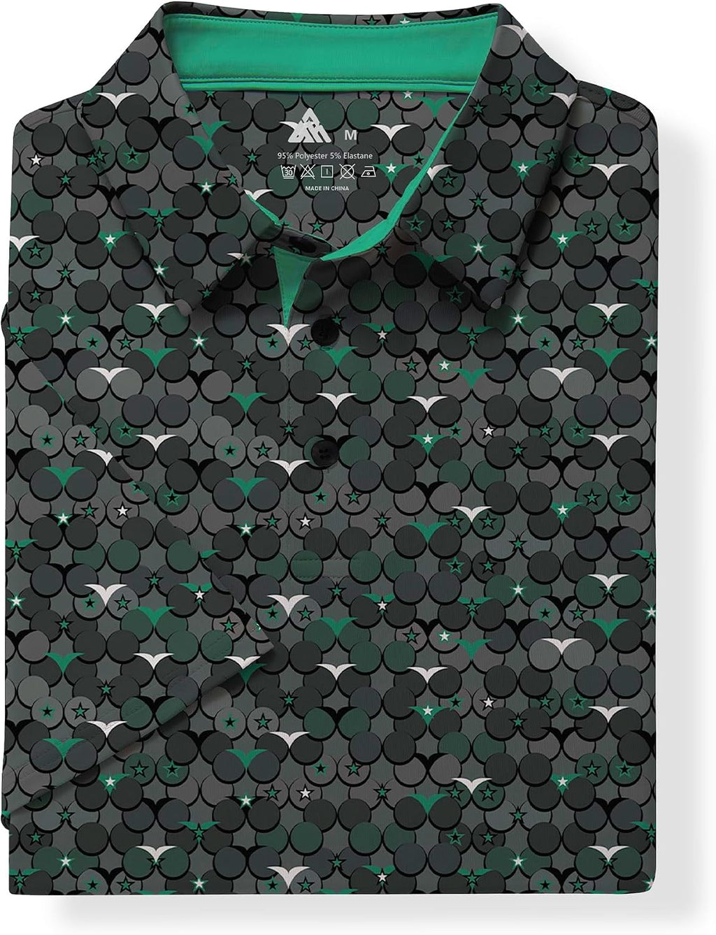 Men'S Golf Shirts Short Sleeve Moisture Wicking Performance Print Patterns Casual Collared Golf Polo Shirt for Men