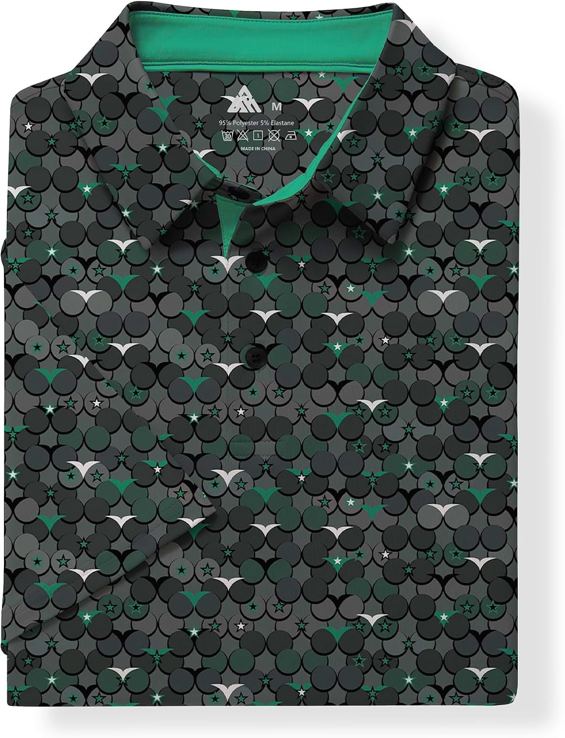 Men'S Golf Shirts Short Sleeve Moisture Wicking Performance Print Patterns Casual Collared Golf Polo Shirt for Men