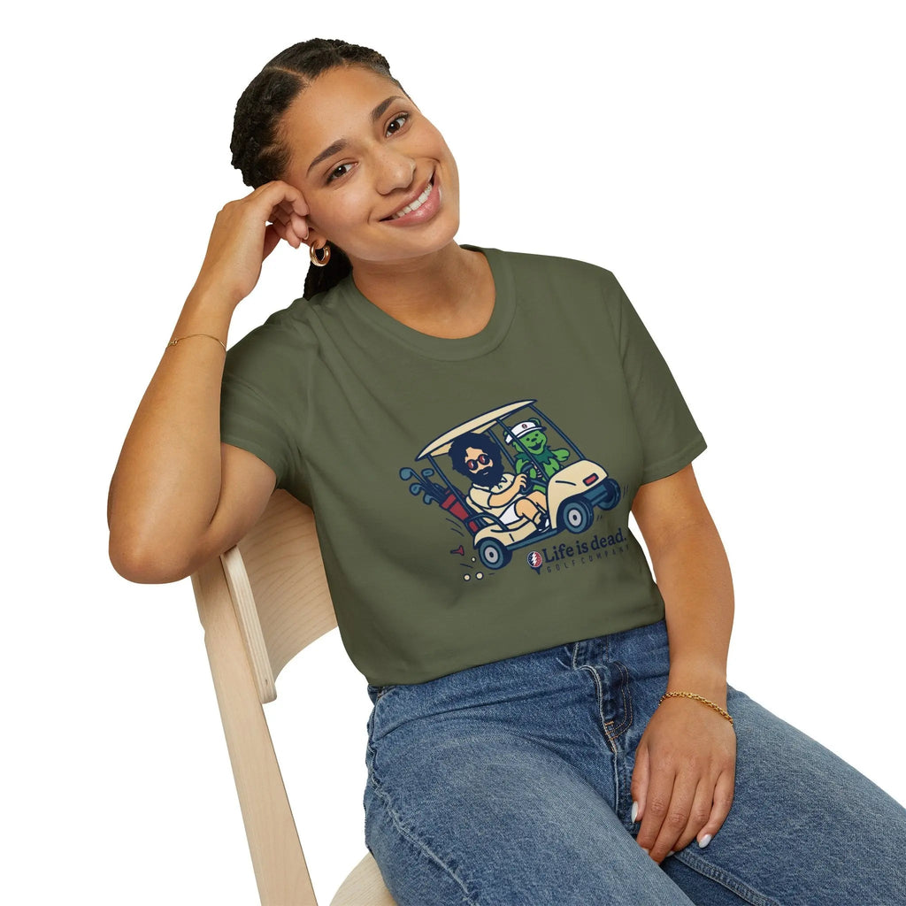 Joy Ridin' Jerry and The Bear - Life is dead.® Golf Company Grateful Dead T-Shirt