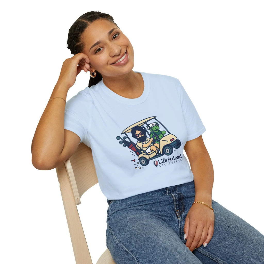 Joy Ridin' Jerry and The Bear - Life is dead.® Golf Company Grateful Dead T-Shirt