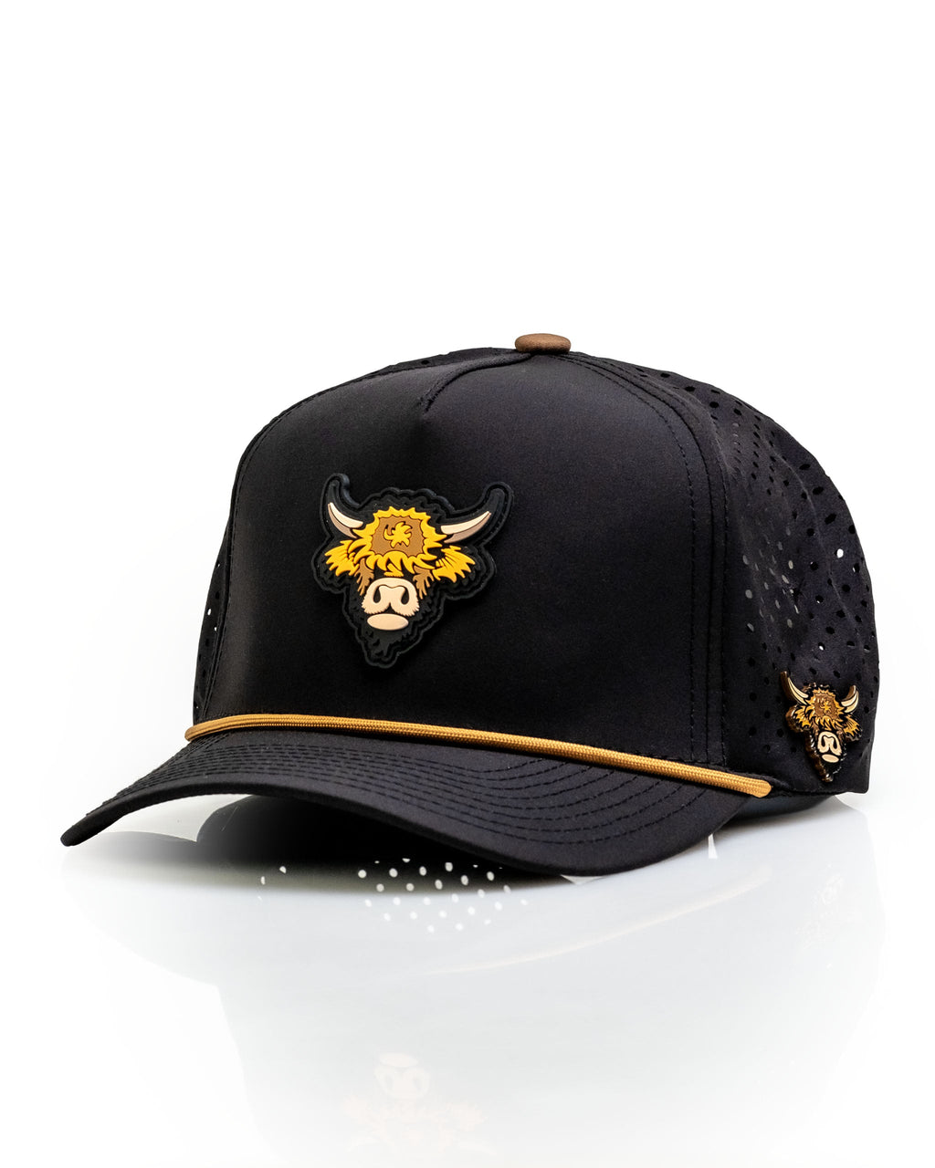 7.1P/AHighland Cow Black - Perforated Rope Hat