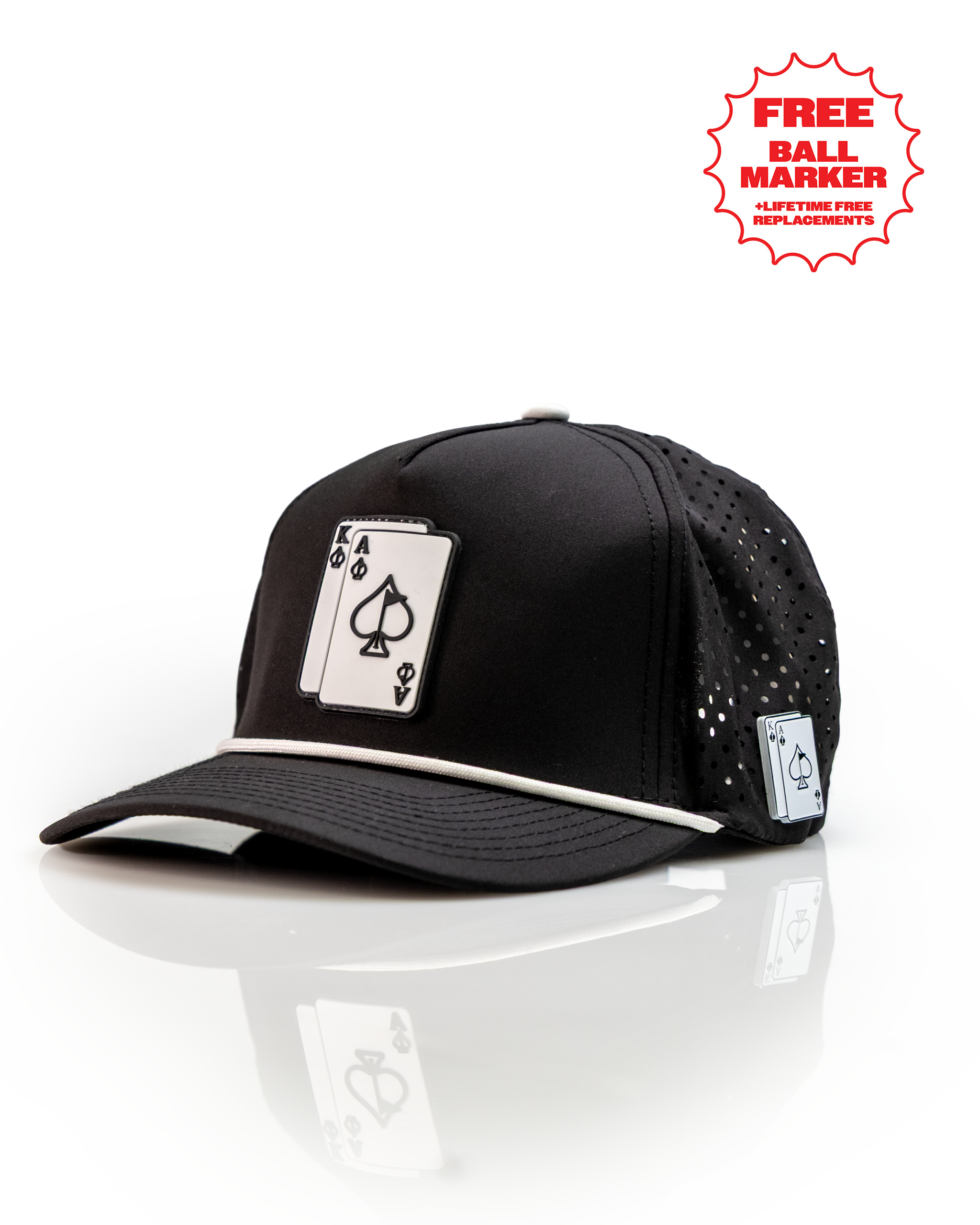 7.1P/AAce/King Black - Perforated Rope Hat