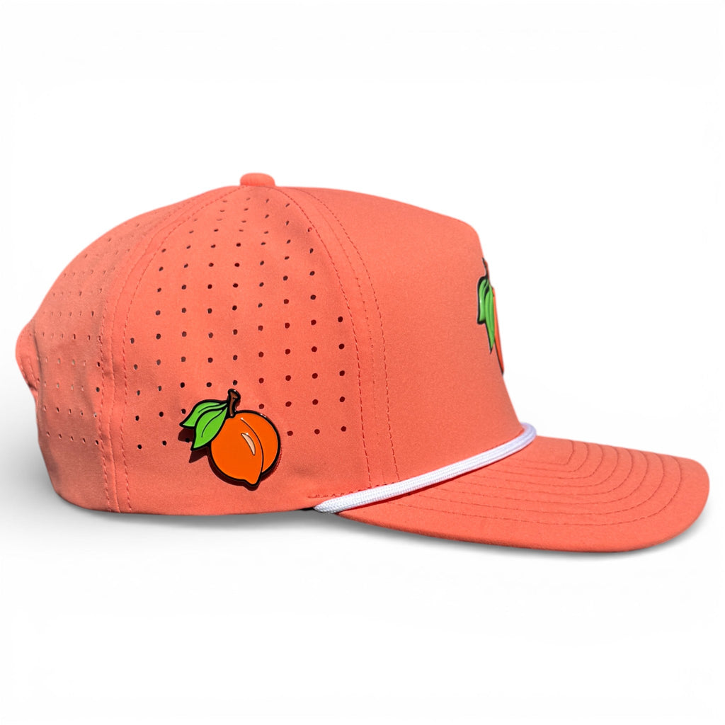 7.1Just Peachy Golf Hat | Snapback Cap | Built-in Magnetic Ball Marker Holder + Marker Included | Adjustable Peach