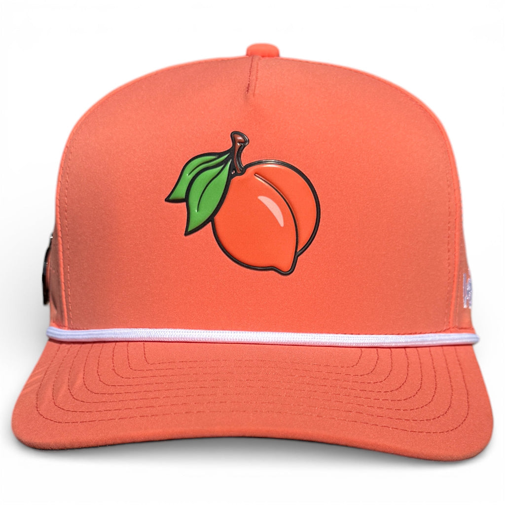 7.1Just Peachy Golf Hat | Snapback Cap | Built-in Magnetic Ball Marker Holder + Marker Included | Adjustable Peach