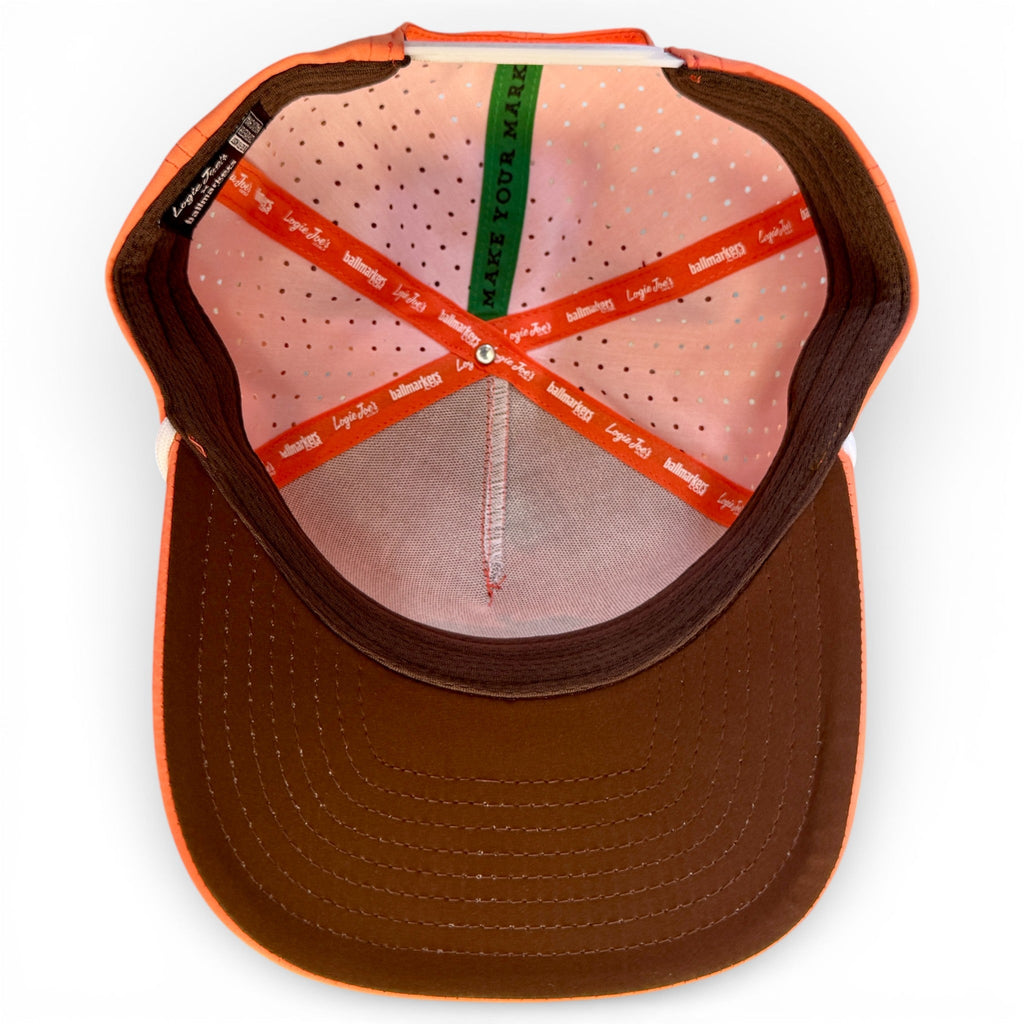 7.1Just Peachy Golf Hat | Snapback Cap | Built-in Magnetic Ball Marker Holder + Marker Included | Adjustable Peach