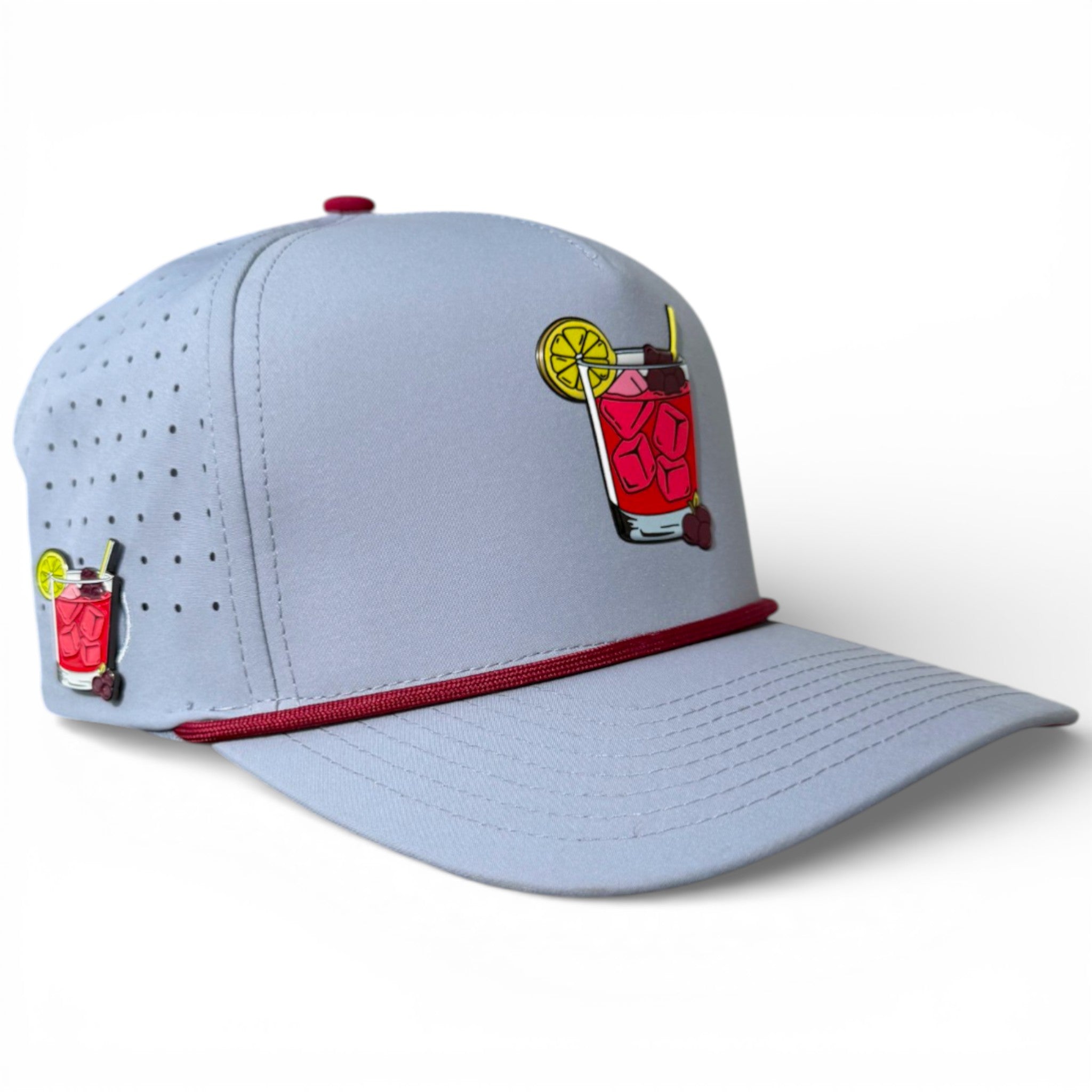 7.1Transfusion Golf Hat | Snapback Cap | Built-in Magnetic Ball Marker Holder + Marker Included | Adjustable Light Gray