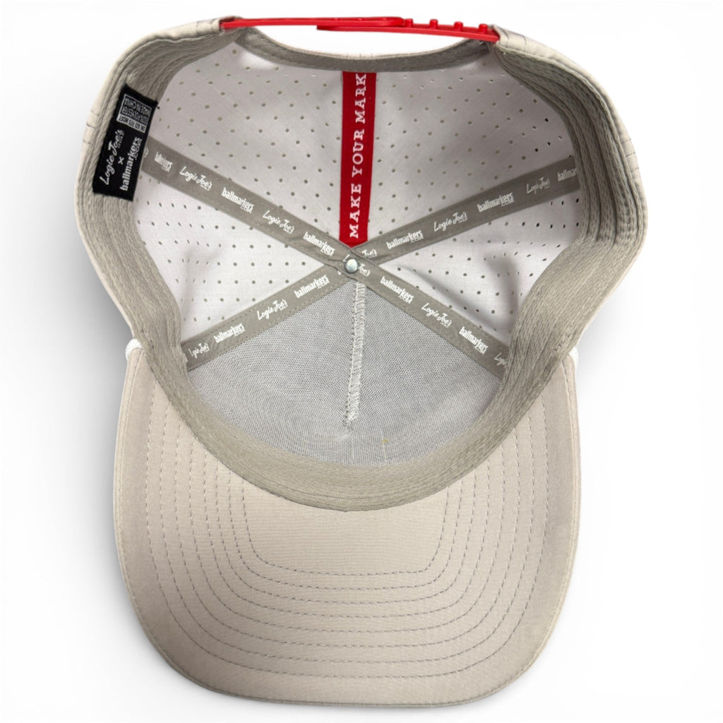 7.1Golf Neon Arrow Sign Golf Hat | Snapback Cap | Built-in Magnetic Ball Marker Holder + Marker Included | Adjustable Light Gray