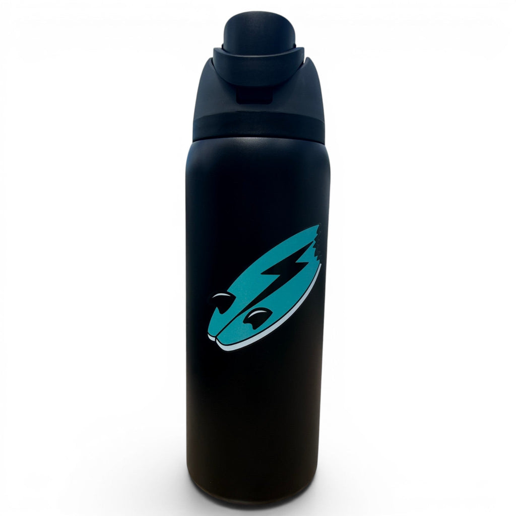 H.Shark Bite Hydration Bottle | 32oz Insulated Stainless Steel | Flip Straw Lid w/ Handle