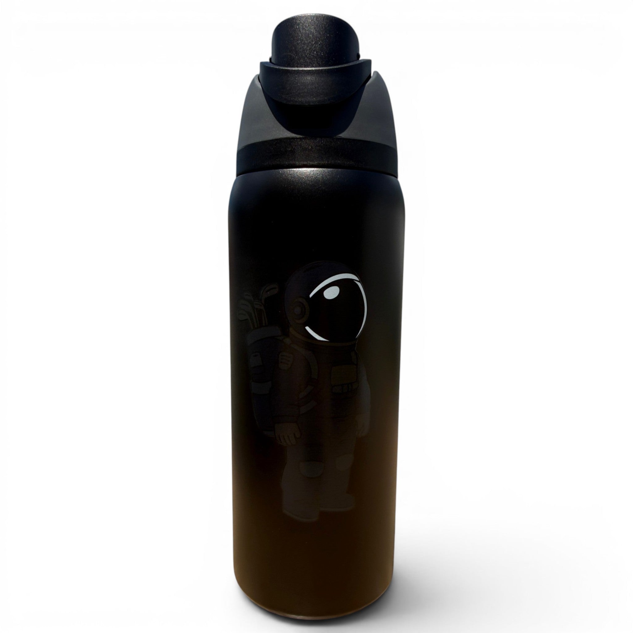 H.Astronaut Walker (Black Out) Hydration Bottle | 32oz Insulated Stainless Steel | Flip Straw Lid w/ Handle