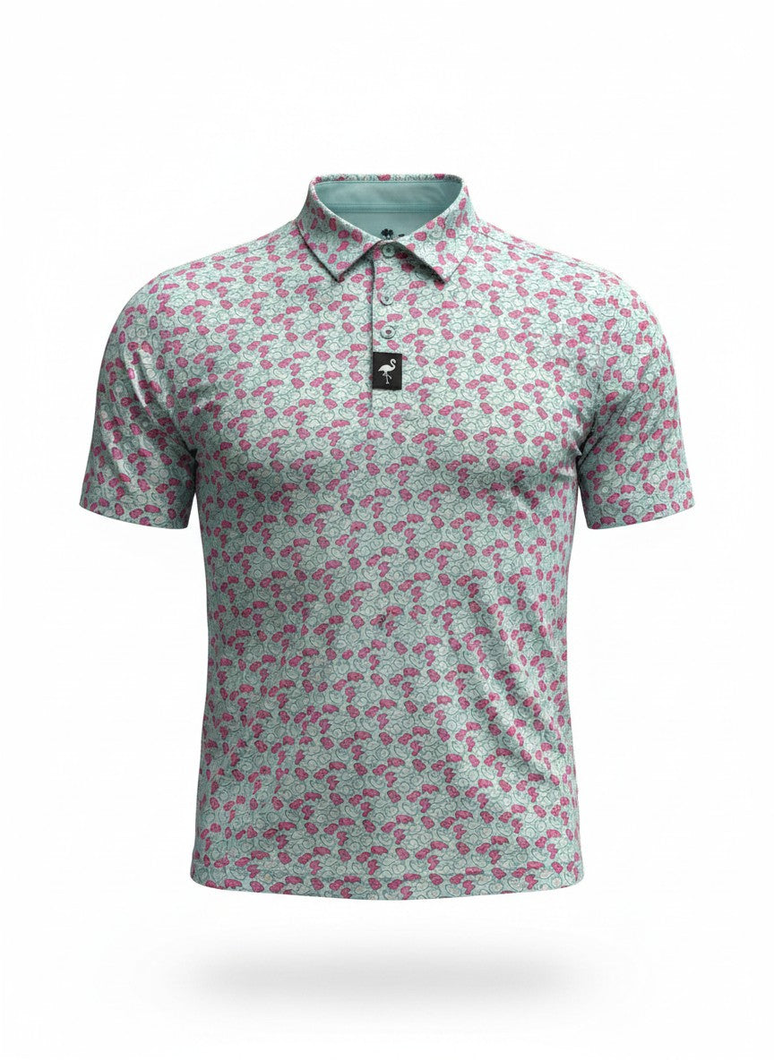 AM.Men's Frosted Animal Cookies Golf Polo | Moisture-Wicking Performance Stretch Golf Shirt