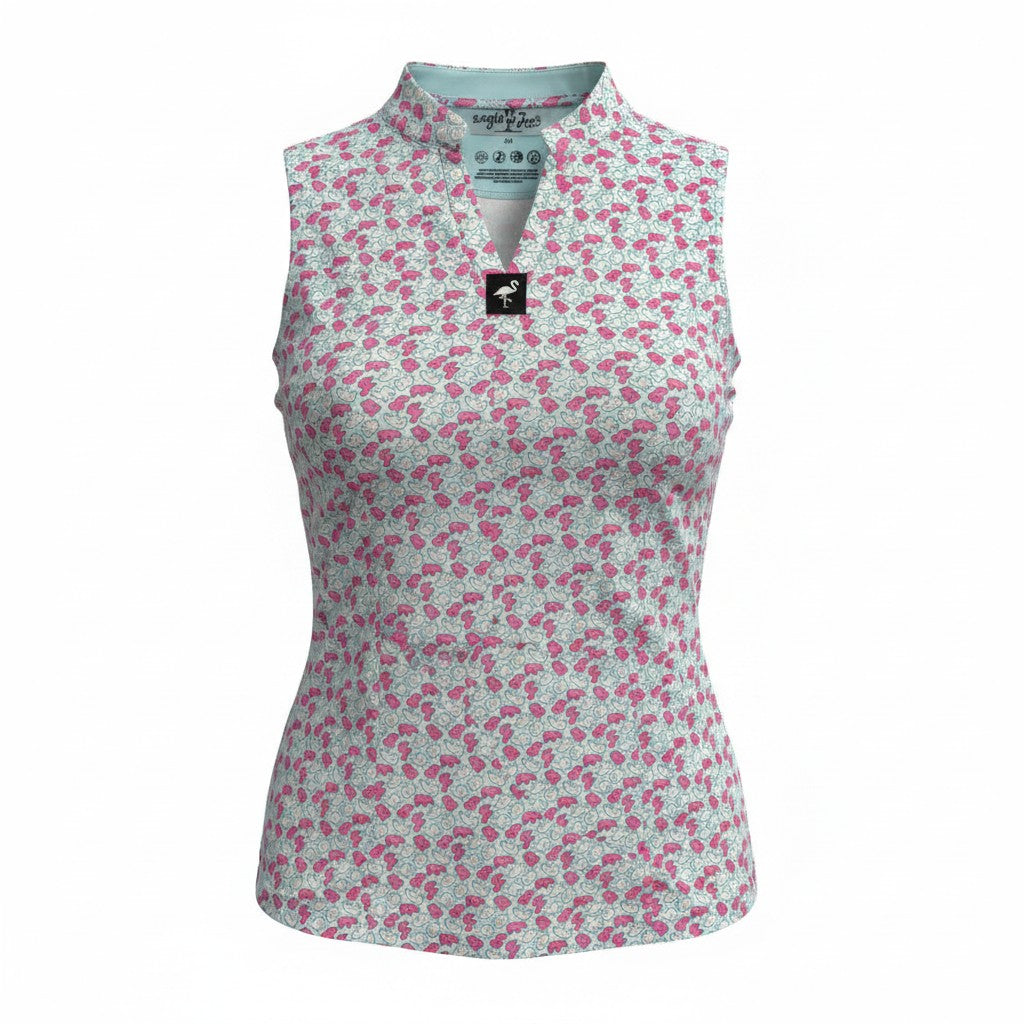 AW.Women's Frosted Animal Cookies Sleeveless Golf Polo | Moisture-Wicking Performance Golf Top