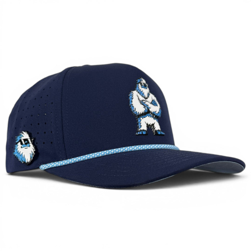 A.Zero Chill Yeti Golf Hat | Snapback Cap | Built-in Magnetic Ball Marker Holder + Marker Included | Adjustable Navy Abominable Snowman