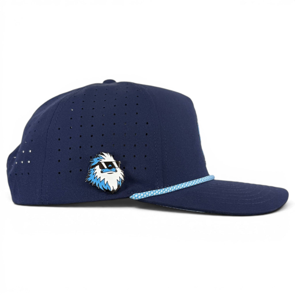 A.Zero Chill Yeti Golf Hat | Snapback Cap | Built-in Magnetic Ball Marker Holder + Marker Included | Adjustable Navy Abominable Snowman