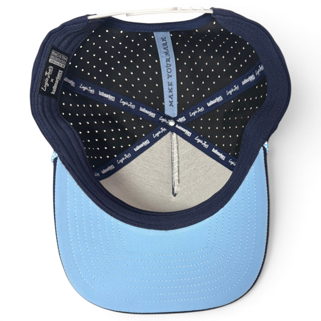 A.Zero Chill Yeti Golf Hat | Snapback Cap | Built-in Magnetic Ball Marker Holder + Marker Included | Adjustable Navy Abominable Snowman