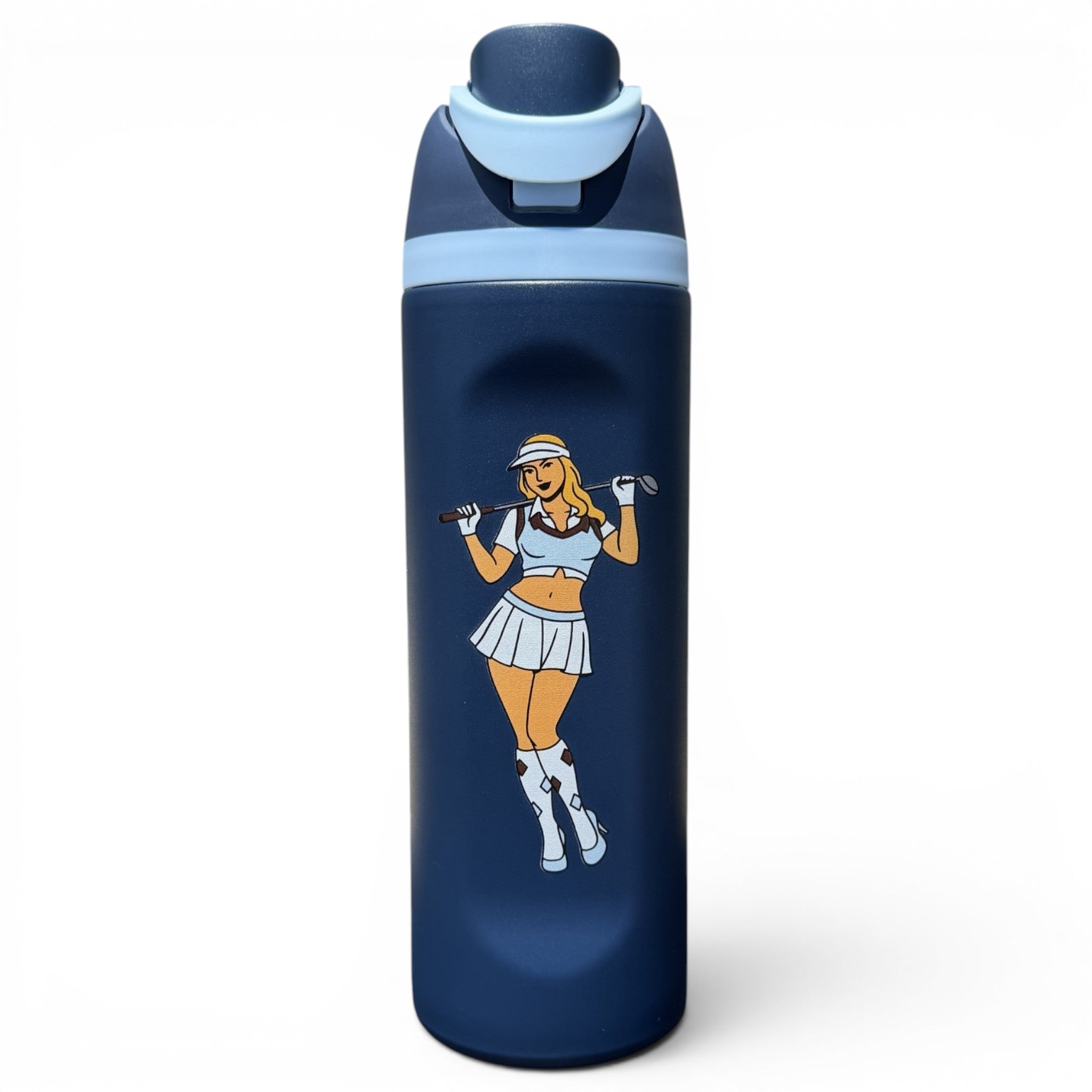 H.Fairway Pin-Up Hydration Bottle | 24oz Insulated Stainless Steel | Flip Straw Lid w/ Handle