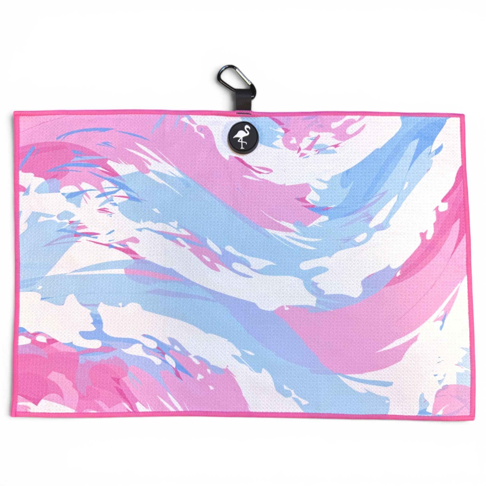 T.Cotton Candy Clouds Golf Towel | 24” x 16” Microfiber Towel | Magnetic Clip & Carabiner | Premium Golf Accessory