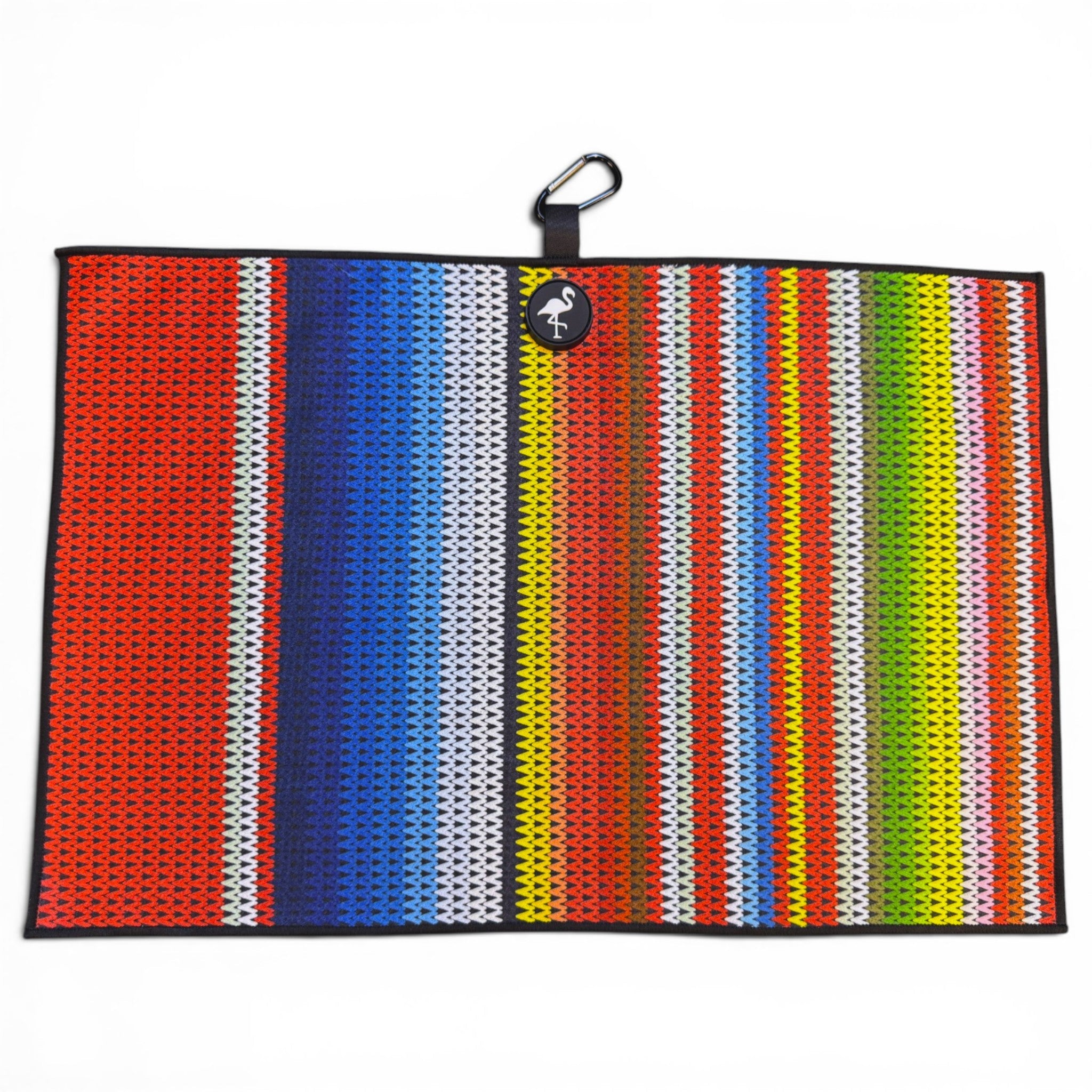 T.Fiesta Stripe Golf Towel | 24” x 16” Microfiber Towel | Magnetic Clip & Carabiner | Premium Golf Accessory