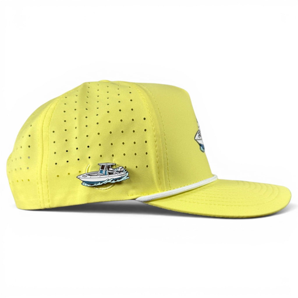 A.Motor Boatin' Golf Hat | Snapback Cap | Built-in Magnetic Ball Marker Holder + Marker Included | Adjustable Center Console Boat
