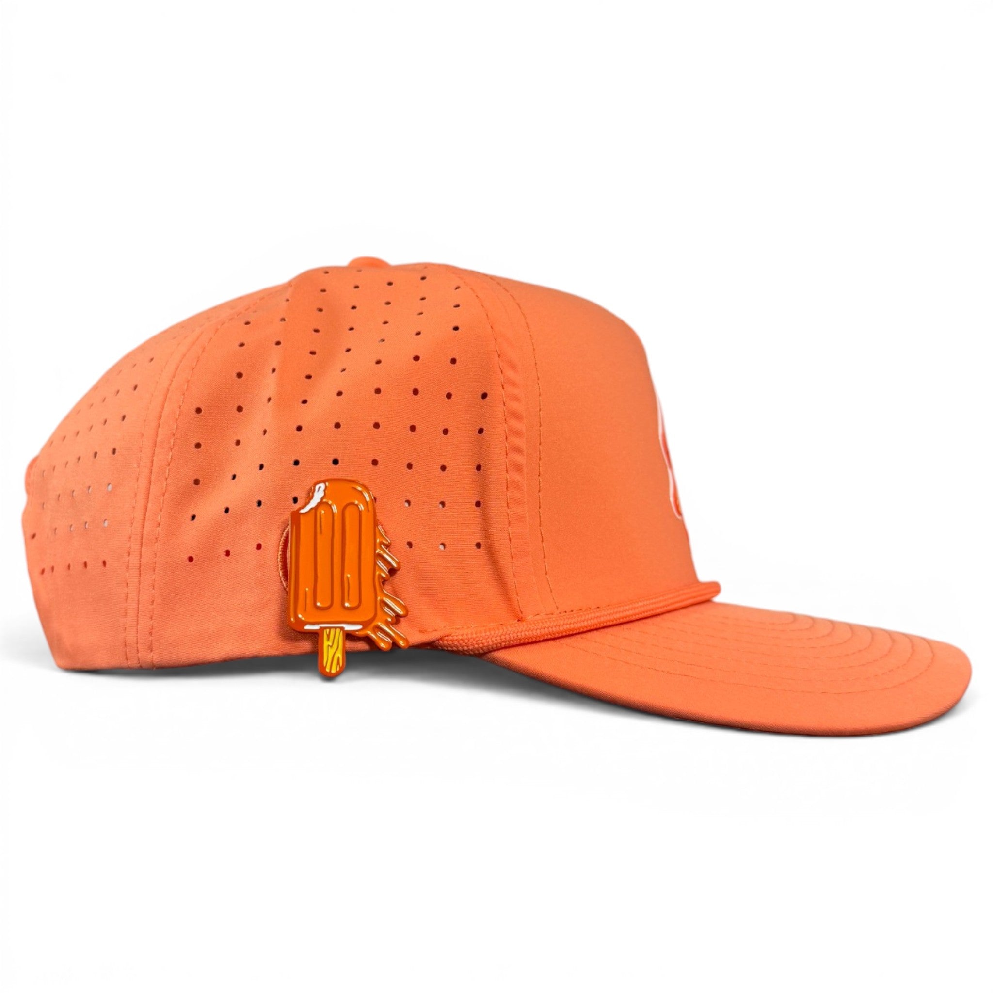 A.Orange Dream Golf Hat | Snapback Cap | Built-in Magnetic Ball Marker Holder + Marker Included | Adjustable