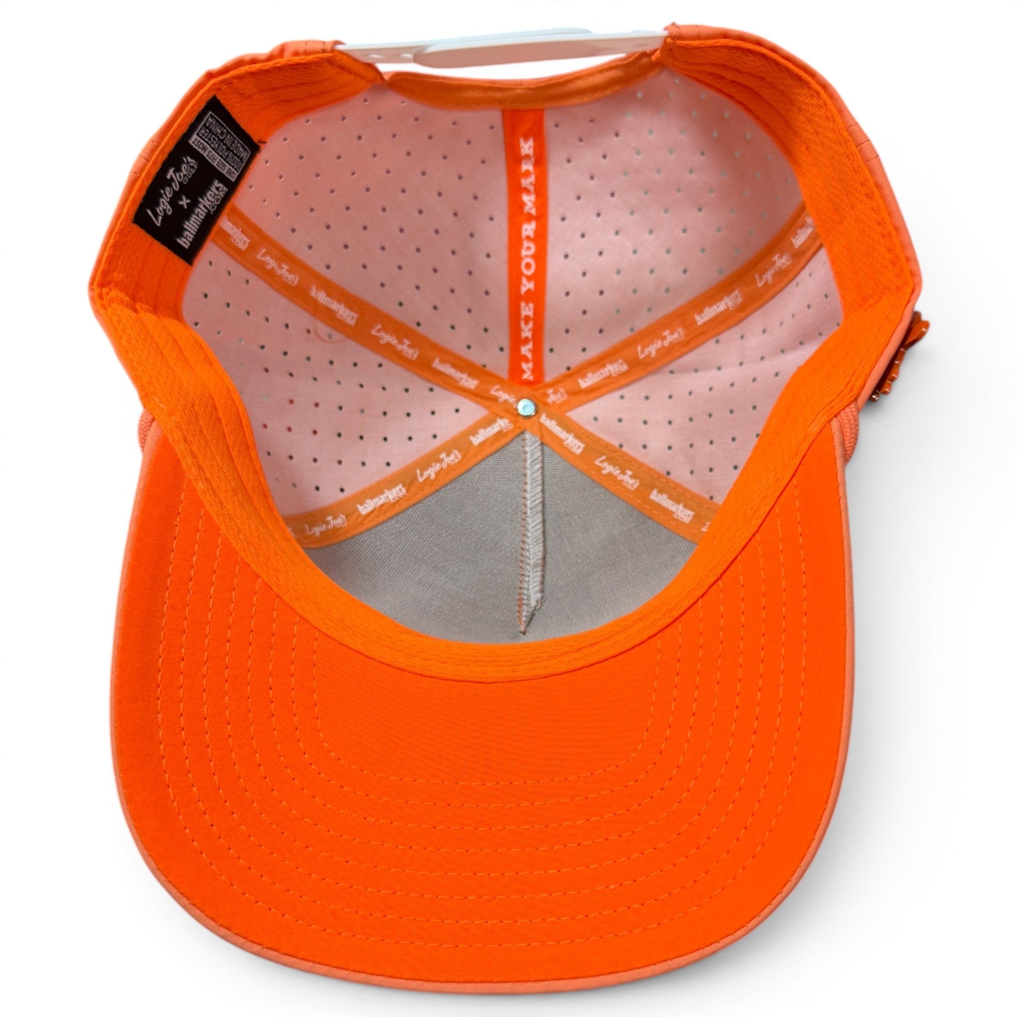 A.Orange Dream Golf Hat | Snapback Cap | Built-in Magnetic Ball Marker Holder + Marker Included | Adjustable