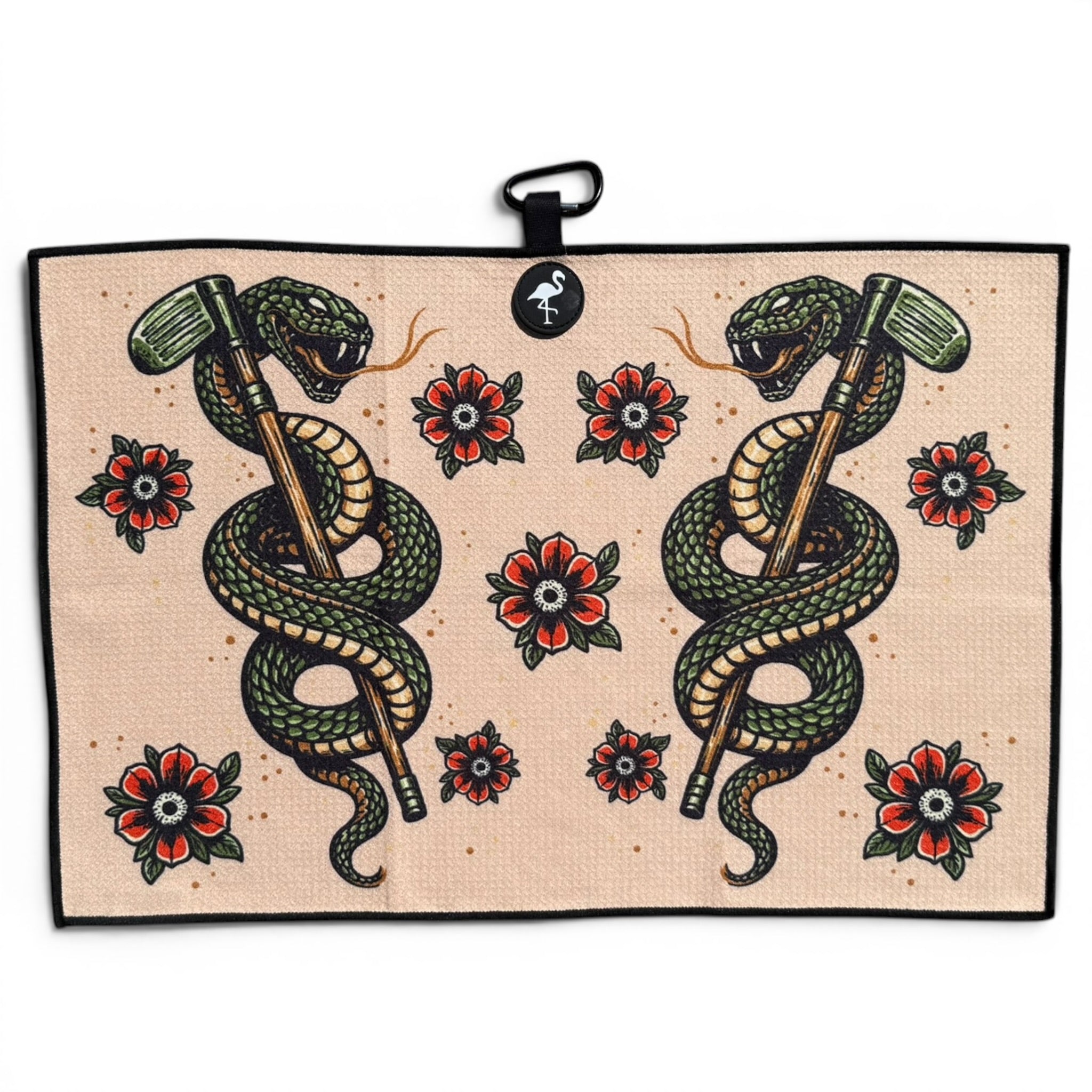T.Serpent Golf Towel | 24” x 16” Microfiber Towel | Magnetic Clip & Carabiner | Premium Golf Accessory