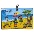 T.Beach Party Golf Towel | 24” x 16” Microfiber Towel | Magnetic Clip & Carabiner | Premium Golf Accessory