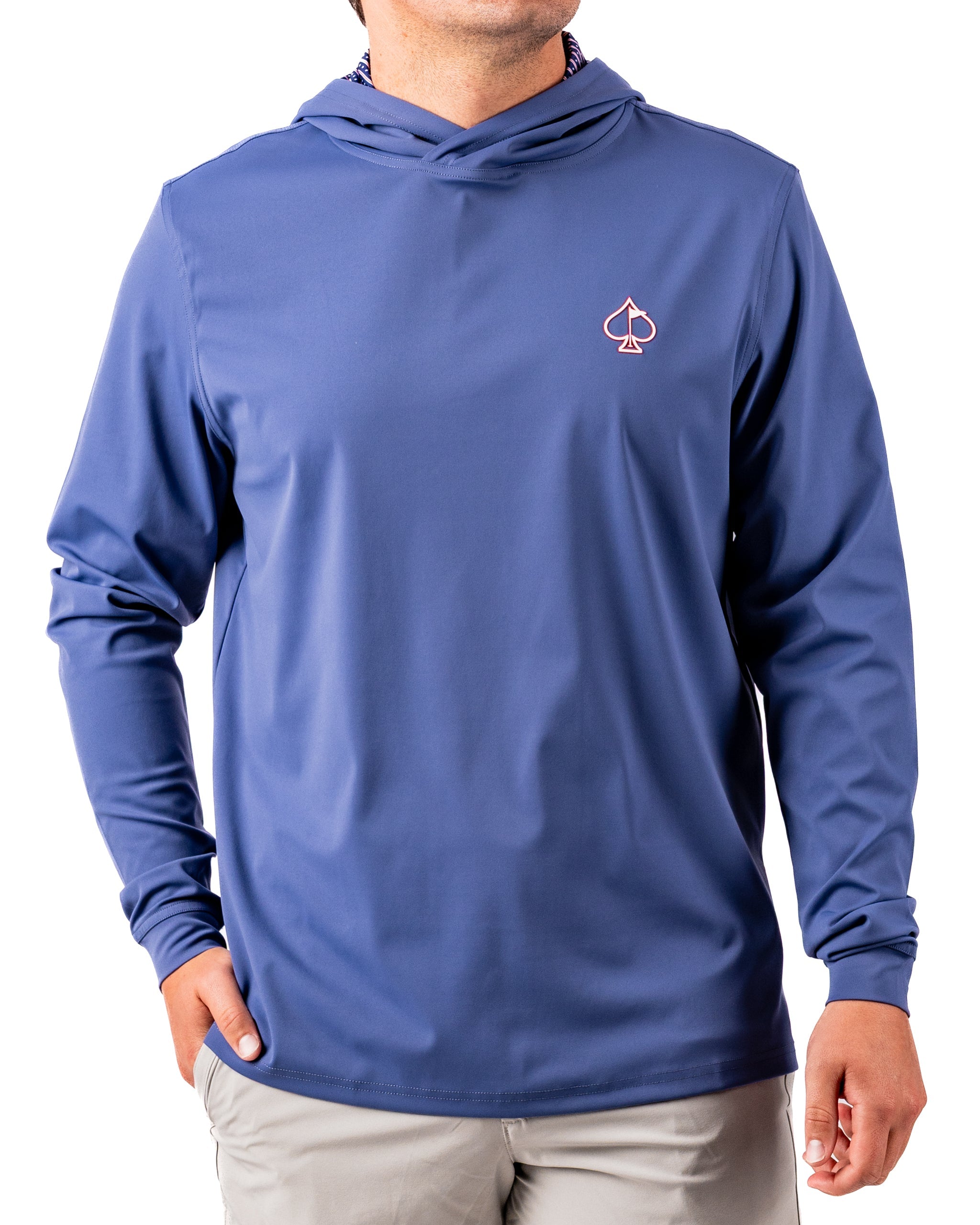 7. Performance Golf Hoodie - Wavy Stars and Stripes