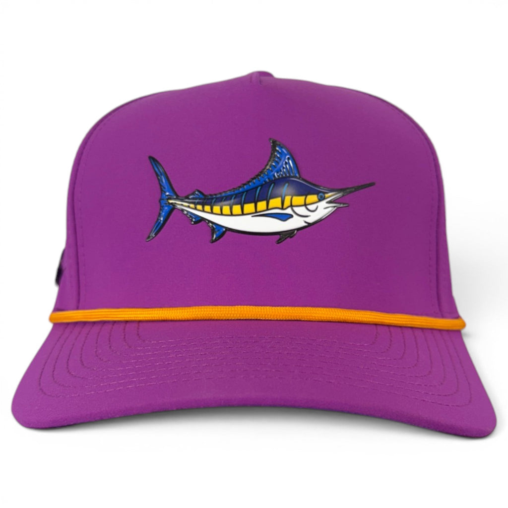 A.Marlin Golf Hat | Snapback Cap | Built-in Magnetic Ball Marker Holder + Marker Included | Adjustable Purple