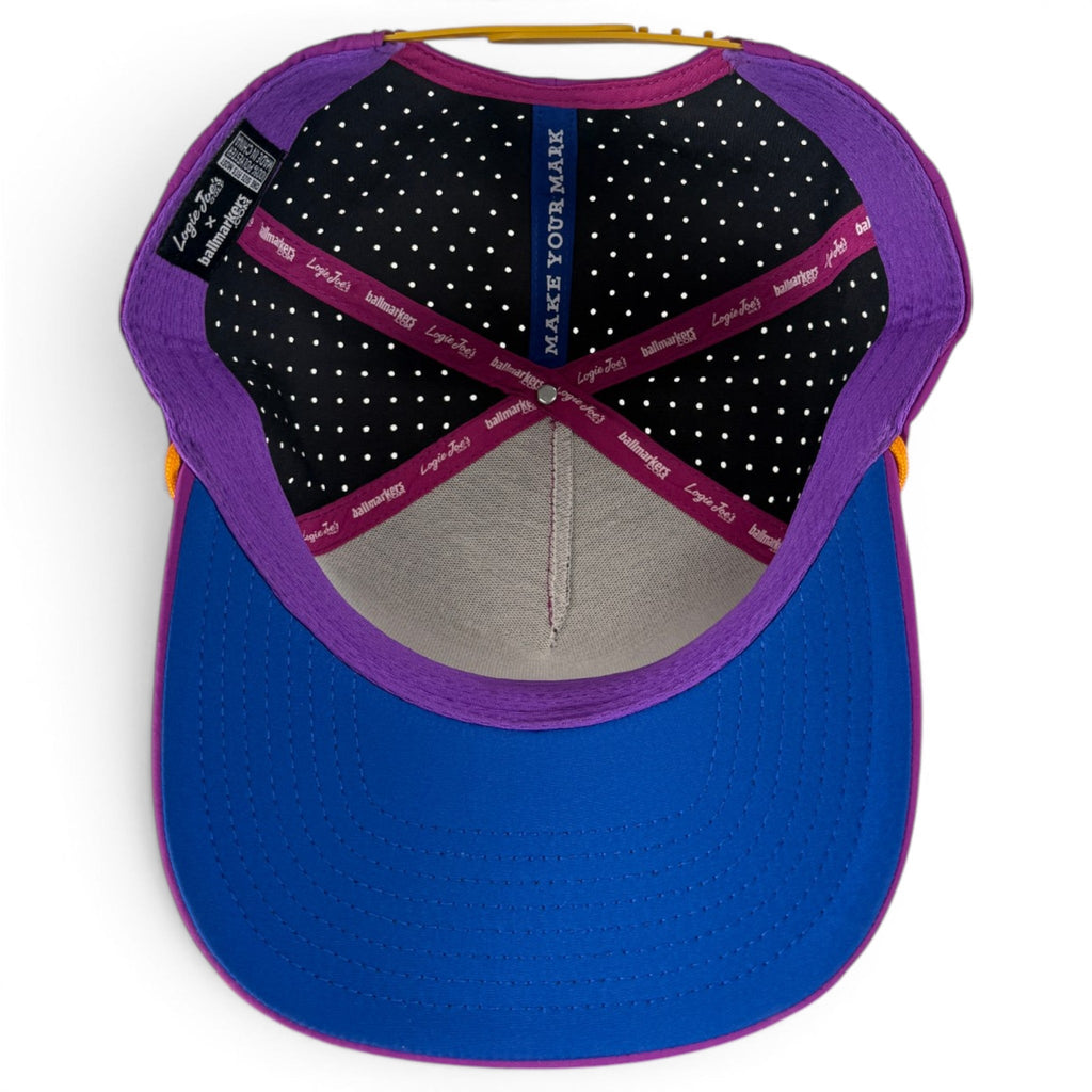 A.Marlin Golf Hat | Snapback Cap | Built-in Magnetic Ball Marker Holder + Marker Included | Adjustable Purple