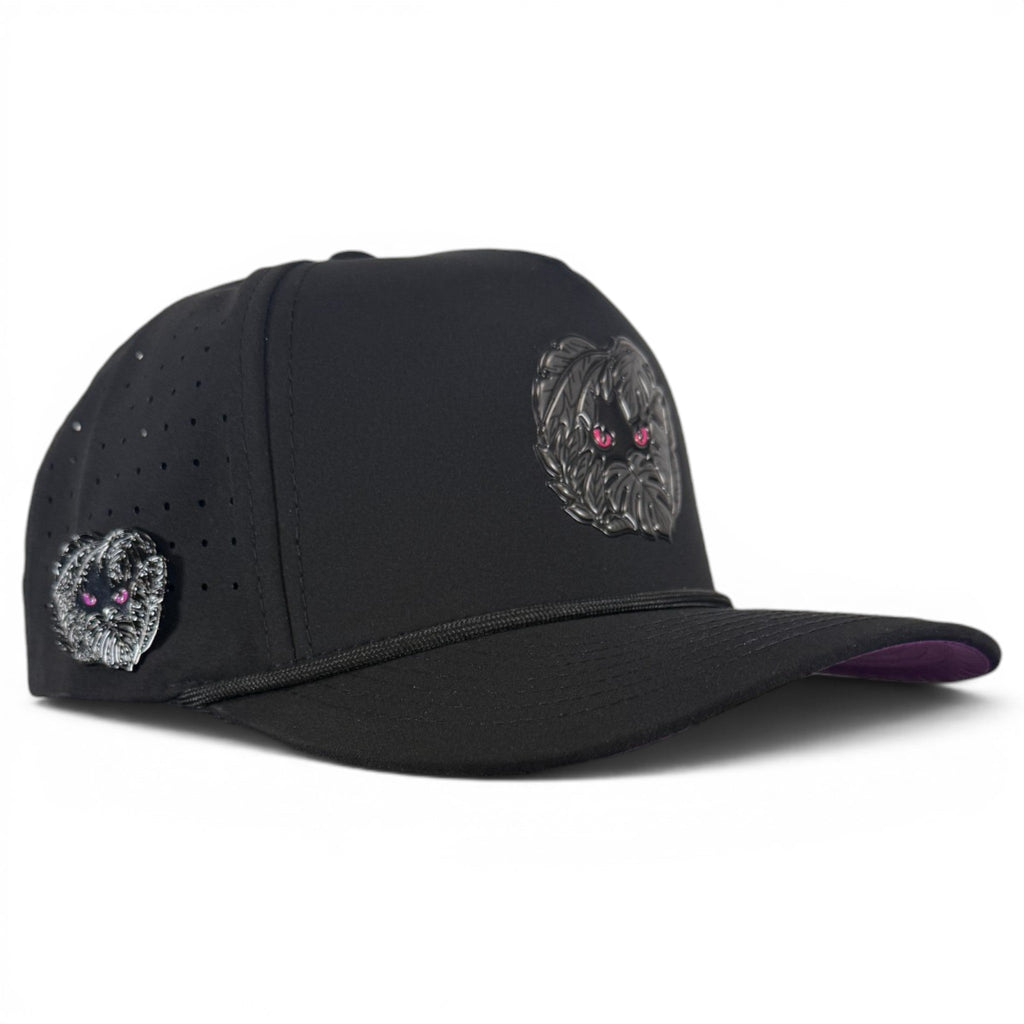 7.1Night Stalker Golf Hat | Snapback Cap | Built-in Magnetic Ball Marker Holder + Marker Included | Adjustable | Animal Eyes Black