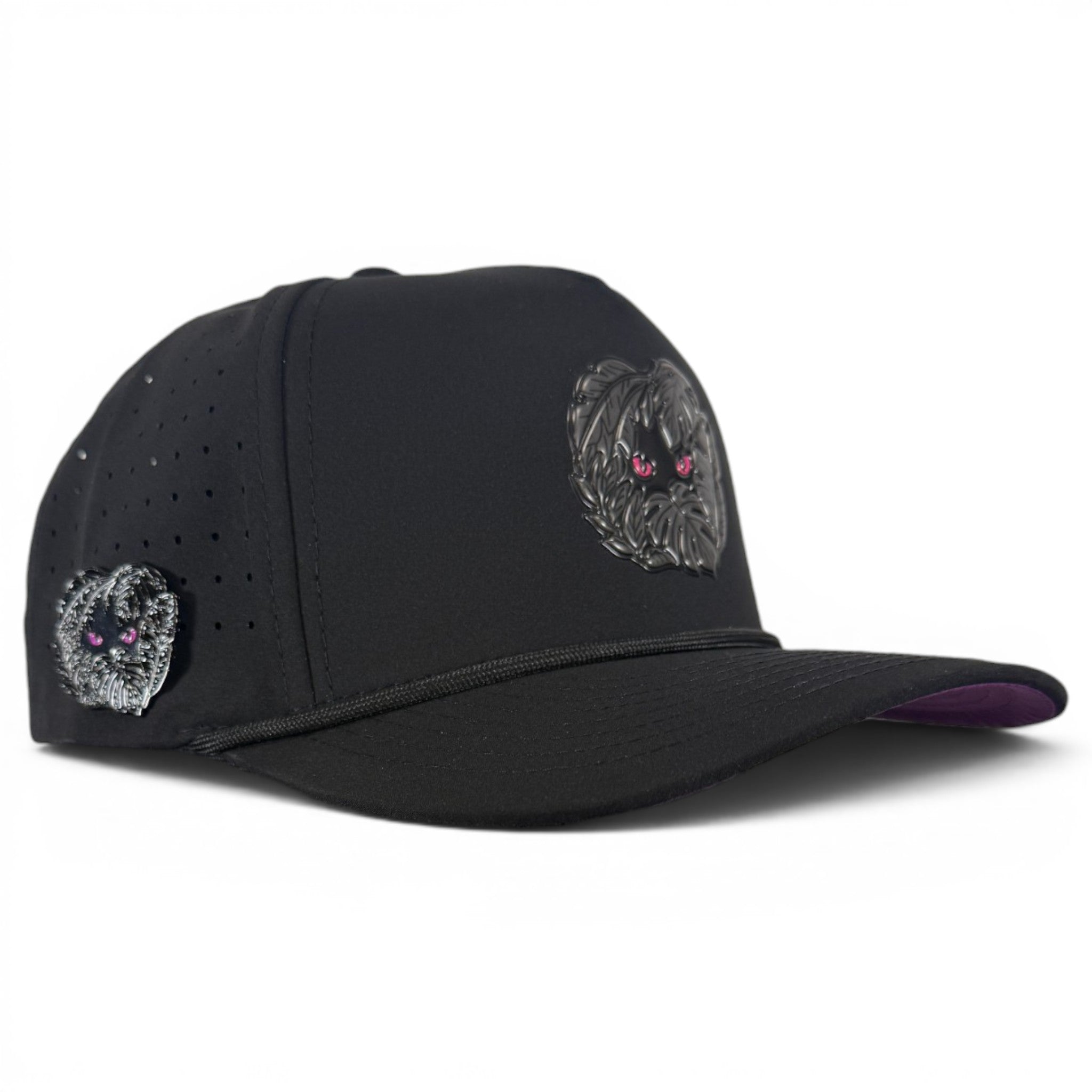 7.1Night Stalker Golf Hat | Snapback Cap | Built-in Magnetic Ball Marker Holder + Marker Included | Adjustable | Animal Eyes Black