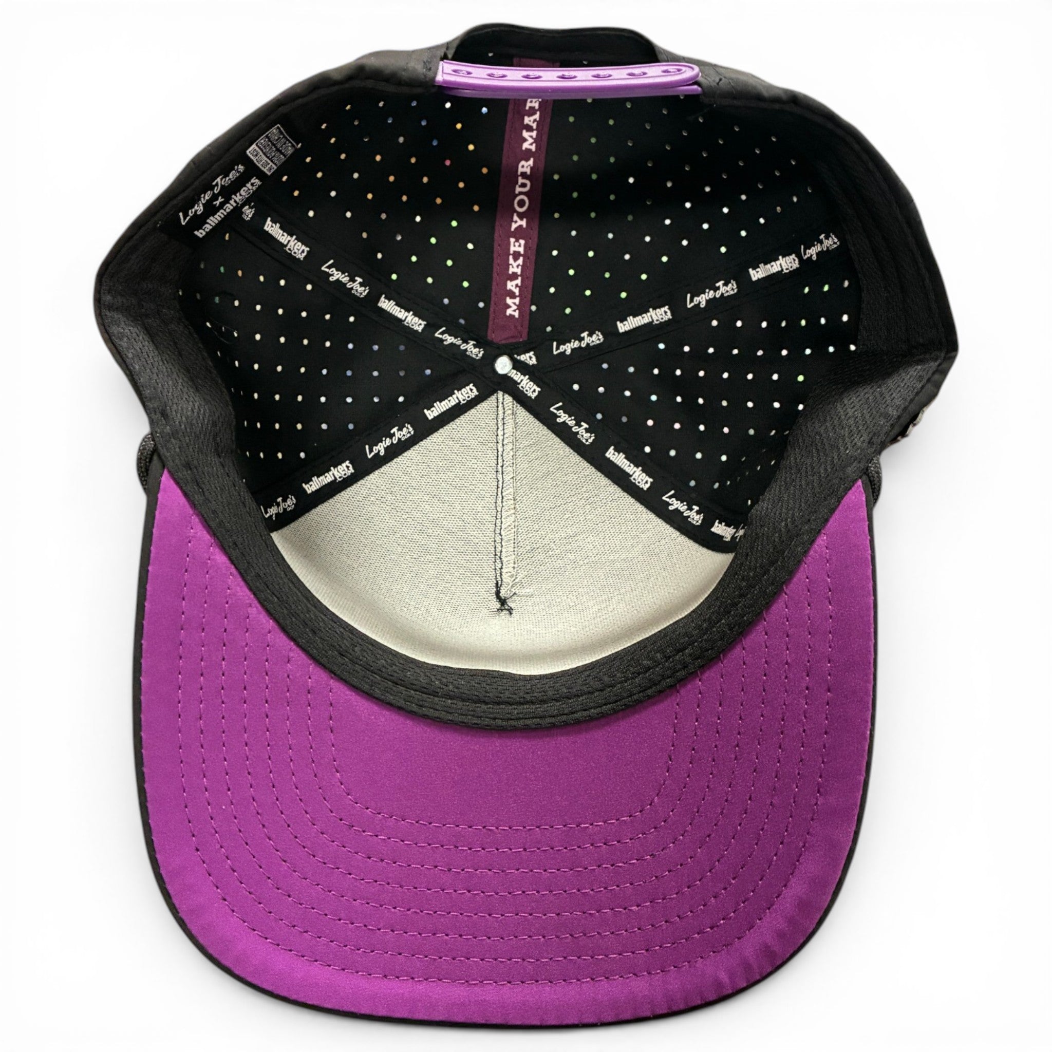 7.1Night Stalker Golf Hat | Snapback Cap | Built-in Magnetic Ball Marker Holder + Marker Included | Adjustable | Animal Eyes Black