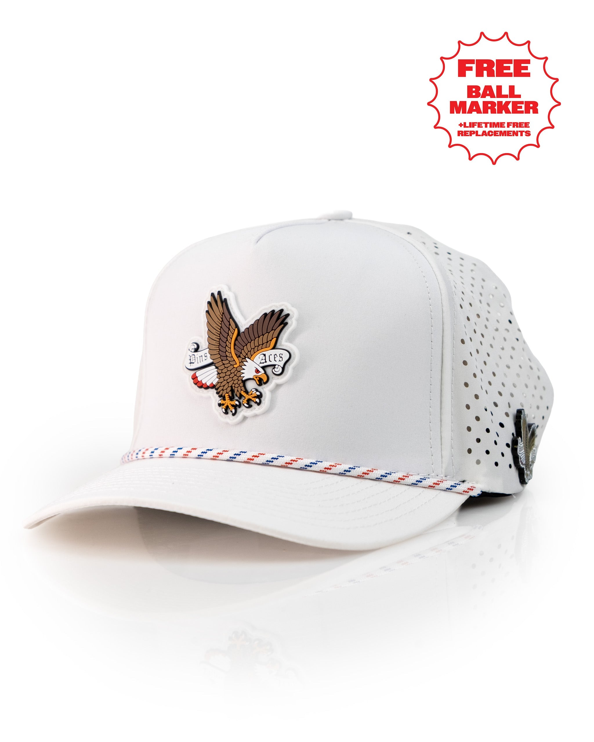 7.1P/AFreedom Eagle White - Perforated Rope Hat