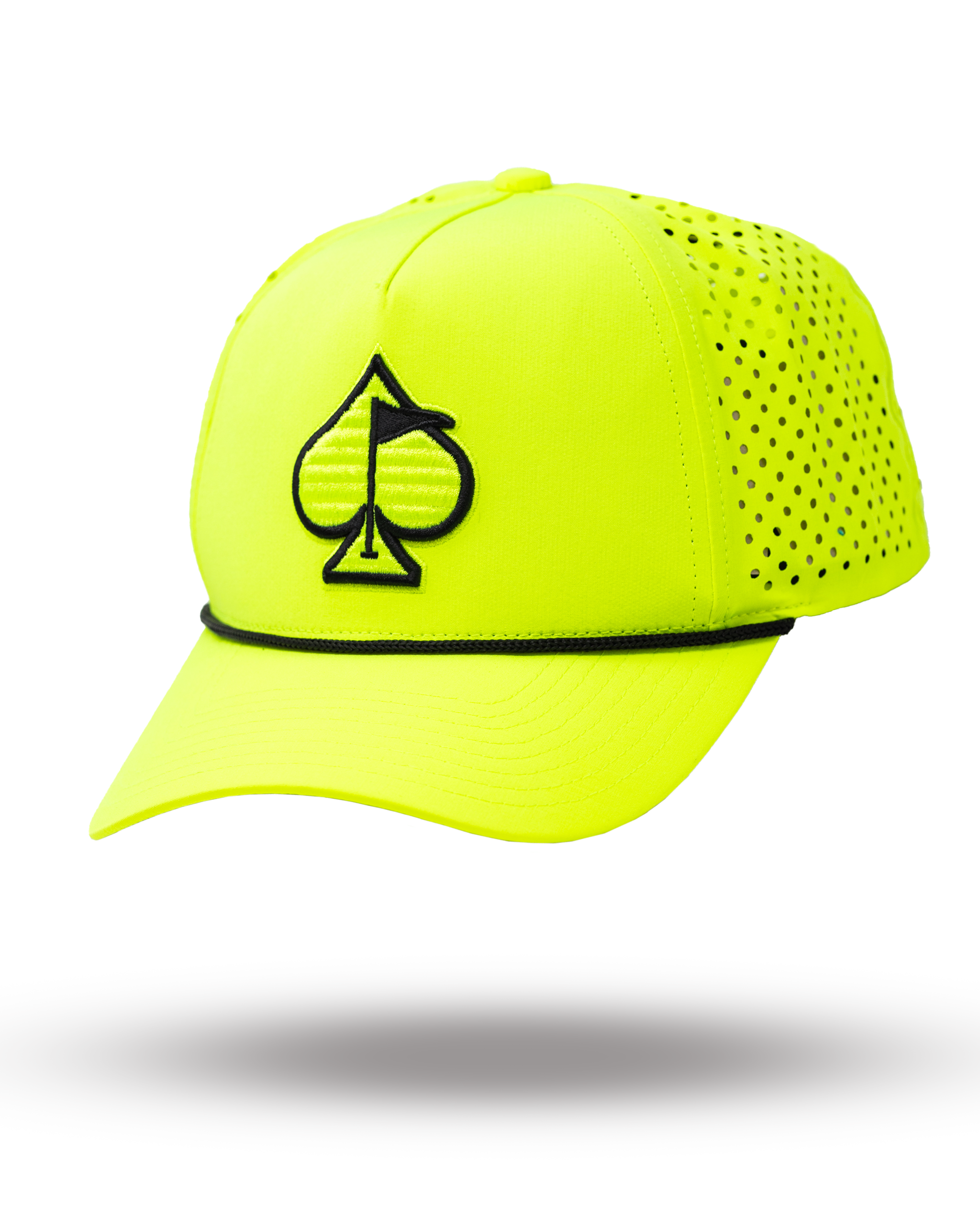 A.Perforated Rope Hat - Highlighter Yellow