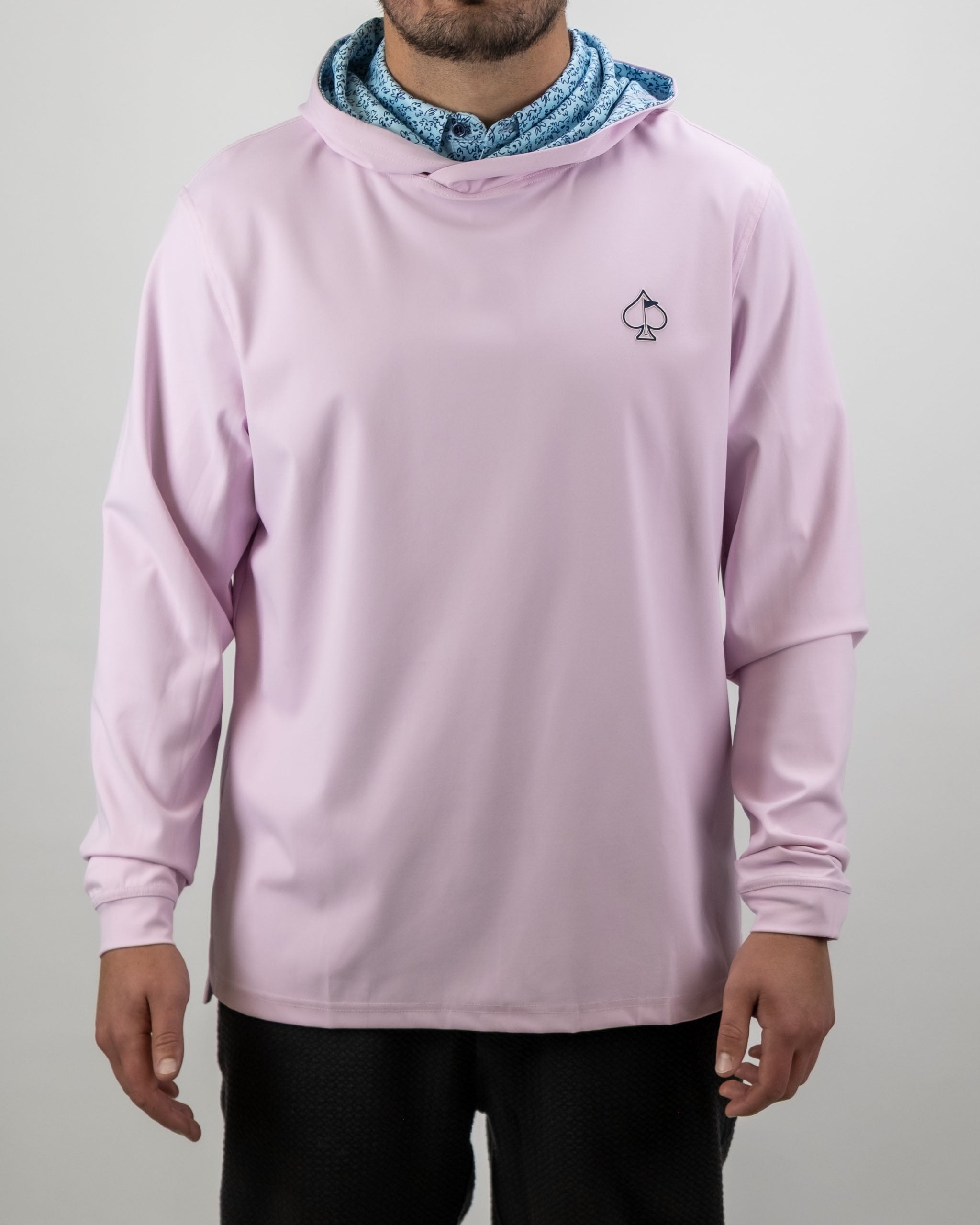 AM1.Performance Golf Hoodie - Flower Doodle Blue