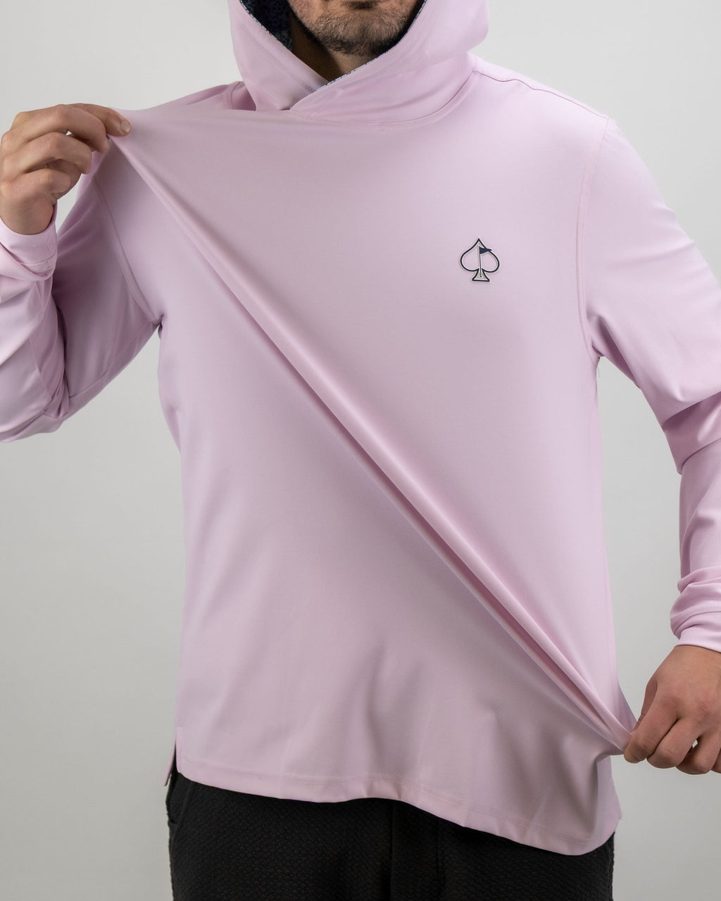 AM1.Performance Golf Hoodie - Flower Doodle Blue