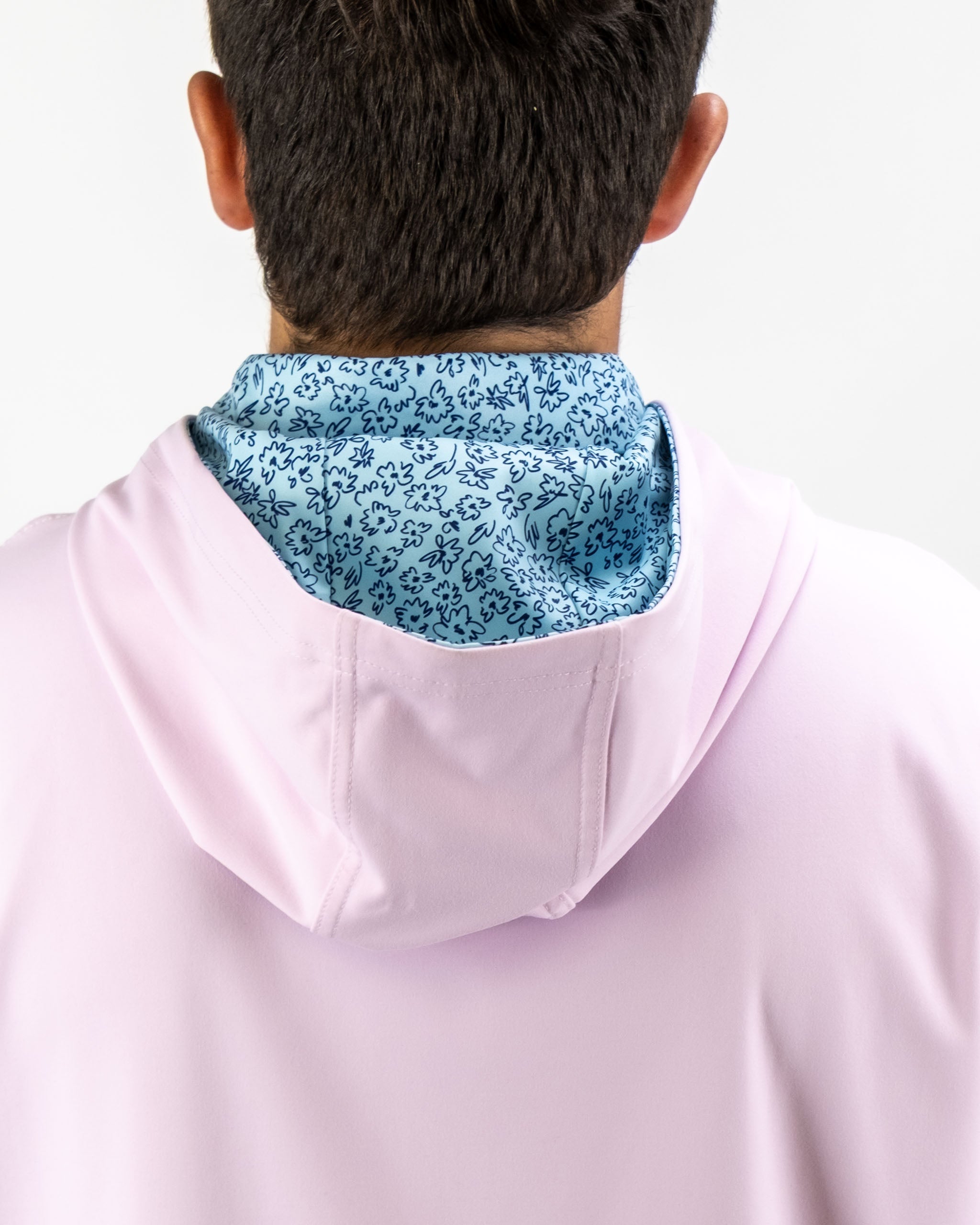 AM1.Performance Golf Hoodie - Flower Doodle Blue