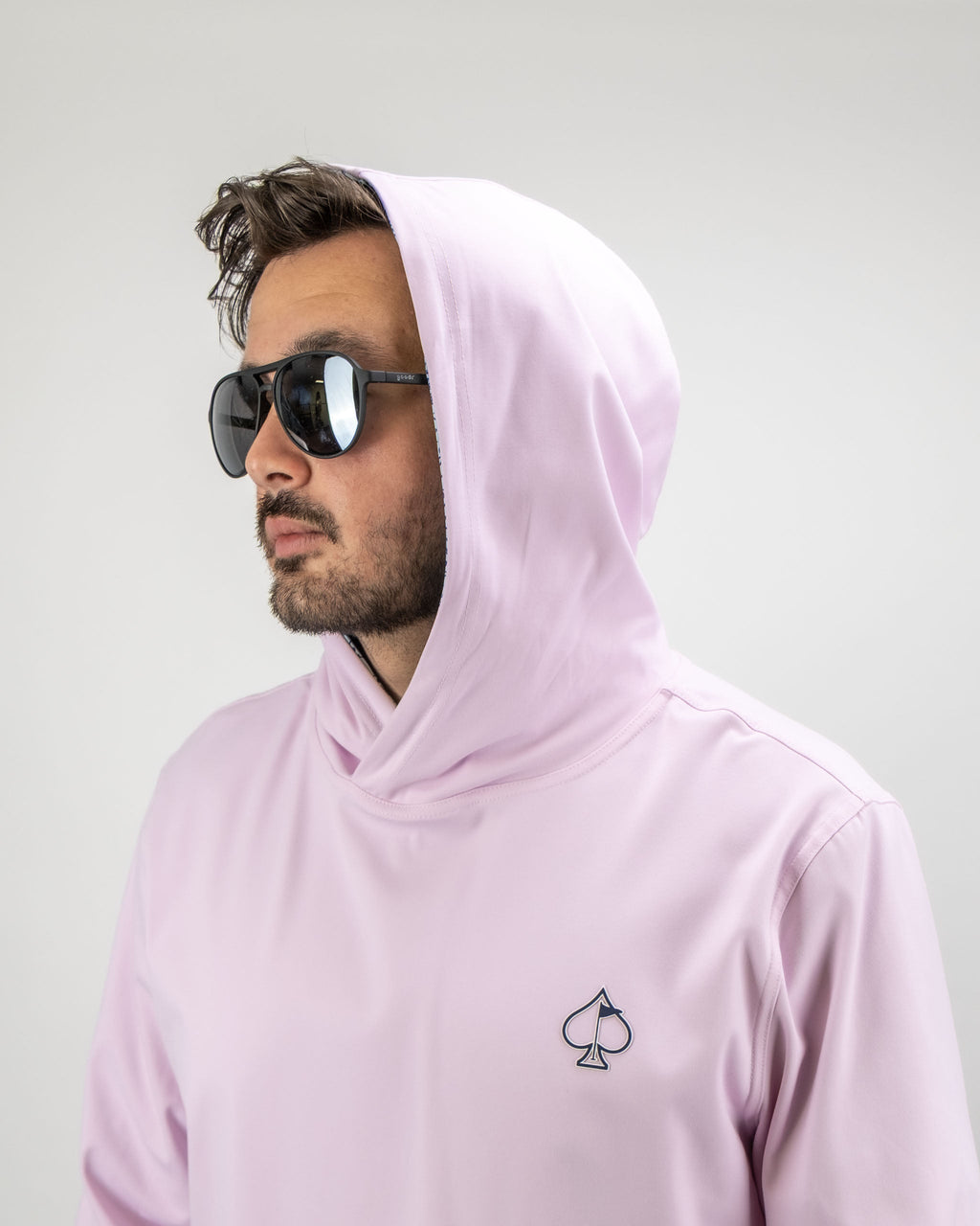 AM1.Performance Golf Hoodie - Flower Doodle Blue