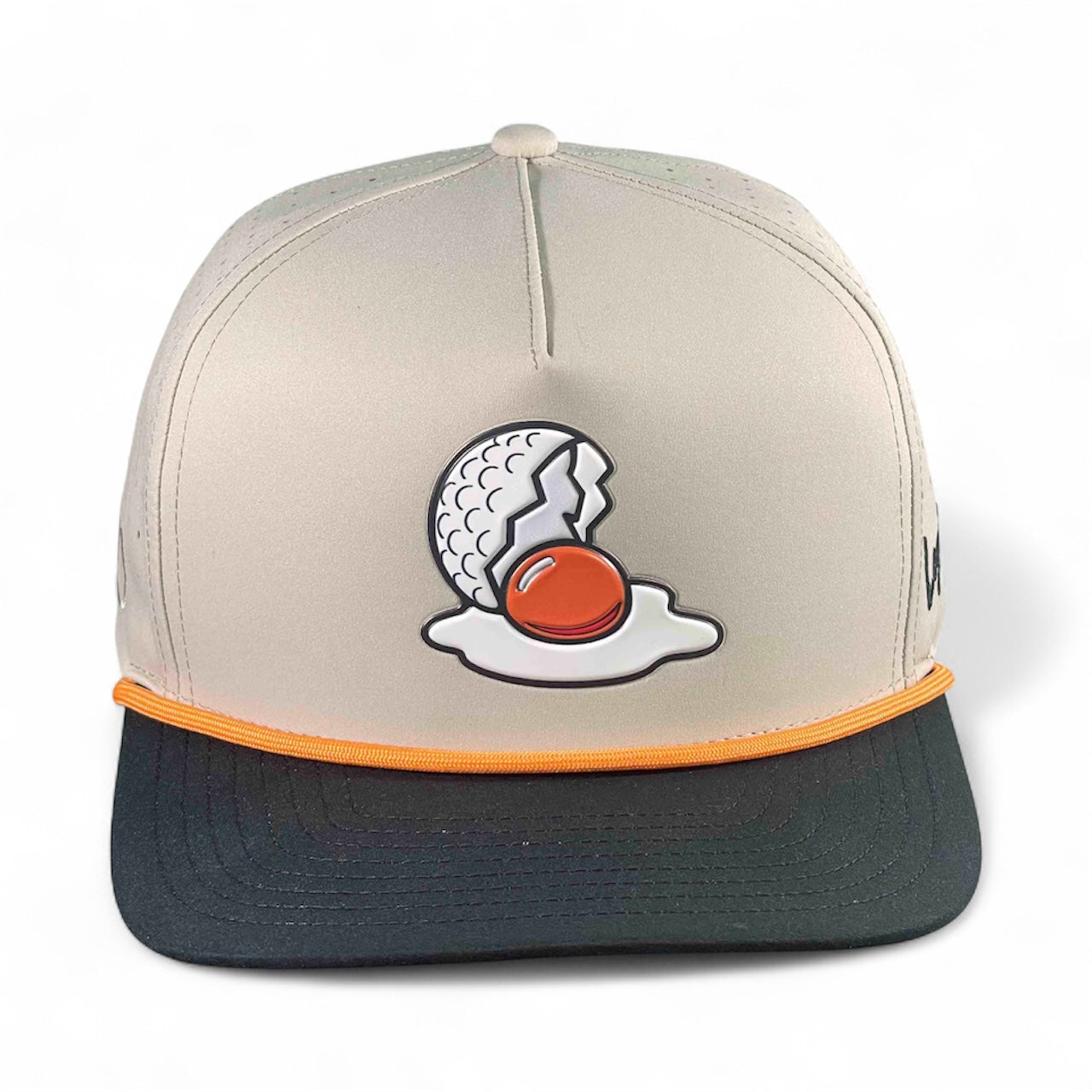 7.1Breakfast Ball Golf Hat | Snapback Cap | Built-in Magnetic Ball Marker Holder + Marker Included | Breakfast Ball | Adjustable | Mulligan Tan