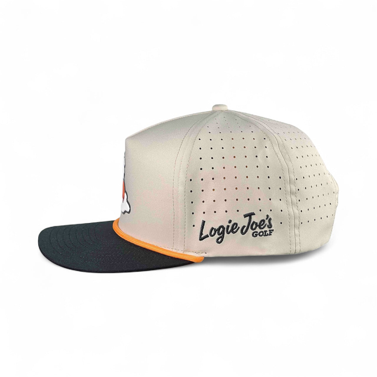 7.1Breakfast Ball Golf Hat | Snapback Cap | Built-in Magnetic Ball Marker Holder + Marker Included | Breakfast Ball | Adjustable | Mulligan Tan