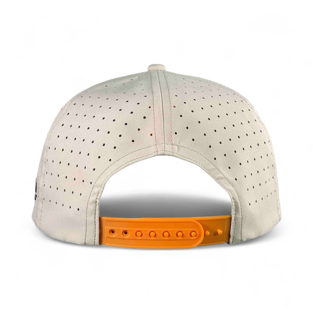 7.1Breakfast Ball Golf Hat | Snapback Cap | Built-in Magnetic Ball Marker Holder + Marker Included | Breakfast Ball | Adjustable | Mulligan Tan