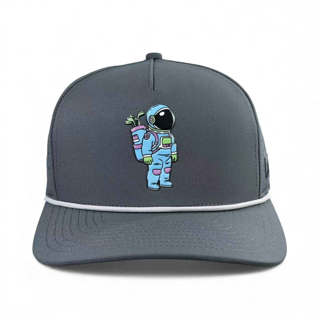 7.1Astronaut Walker Golf Hat | Snapback Cap | Built-in Magnetic Ball Marker Holder + Marker Included | Adjustable Gray